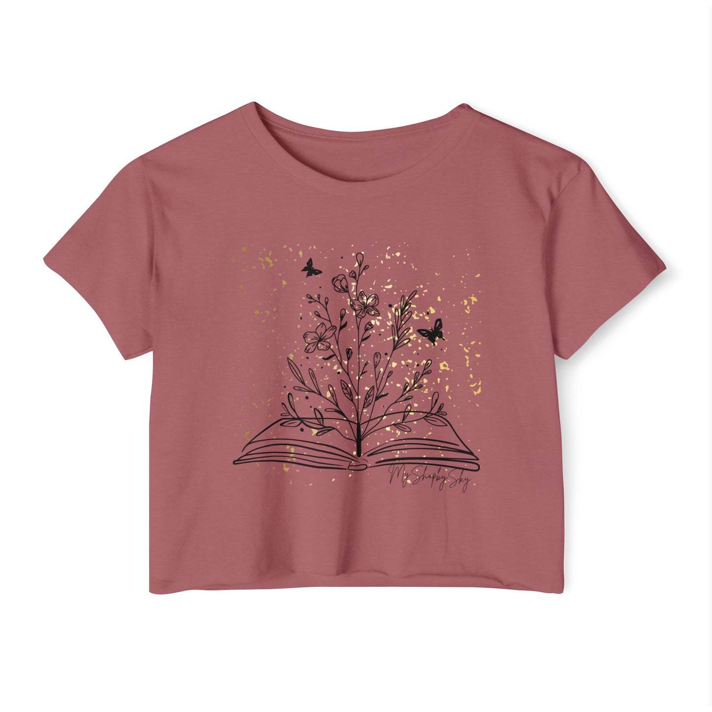Gold Cropped Tee Women's