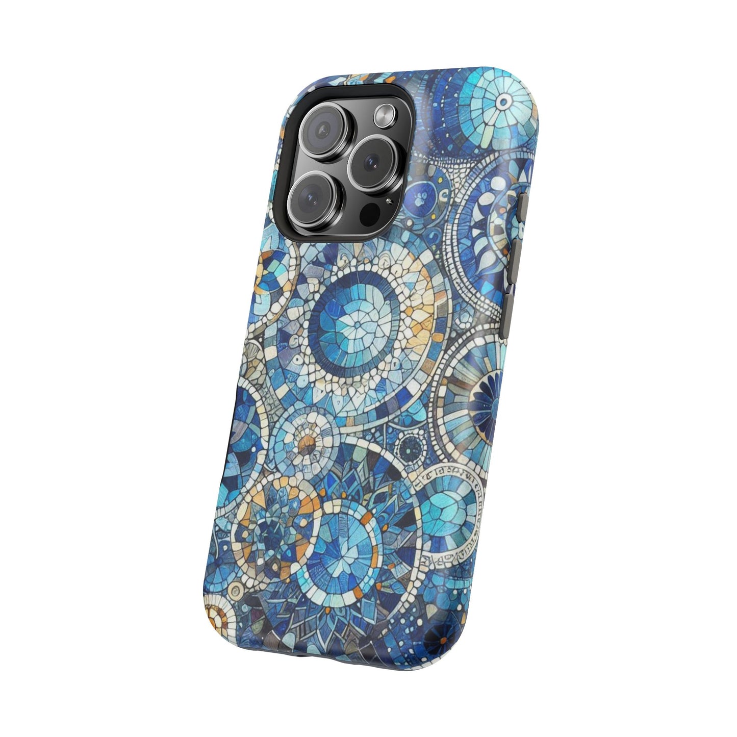 Blue Mosaic Phone Case Magnetic