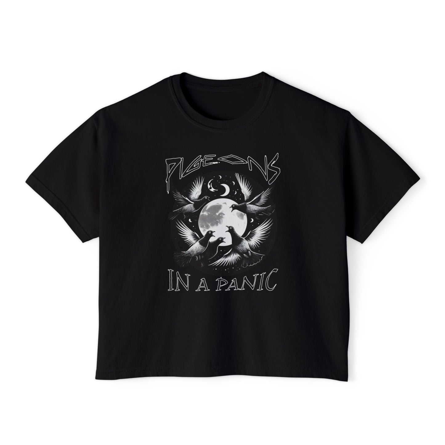Boxy Tee - Pigeons in a Panic Shirt