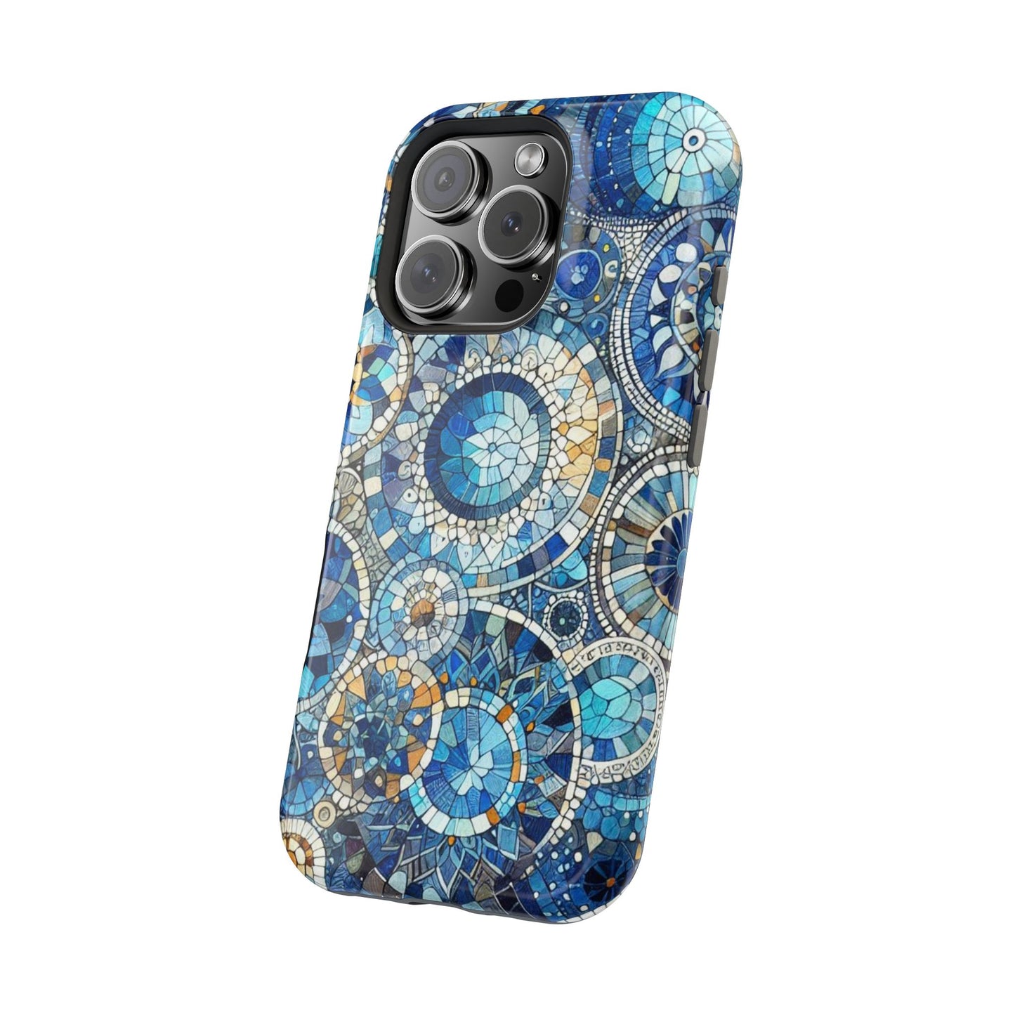 Blue Mosaic Phone Case Magnetic