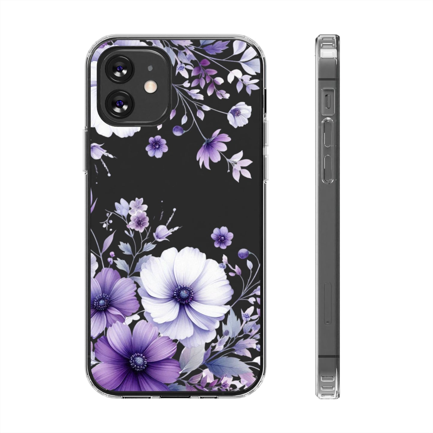 Clear Purple Flower Phone Case