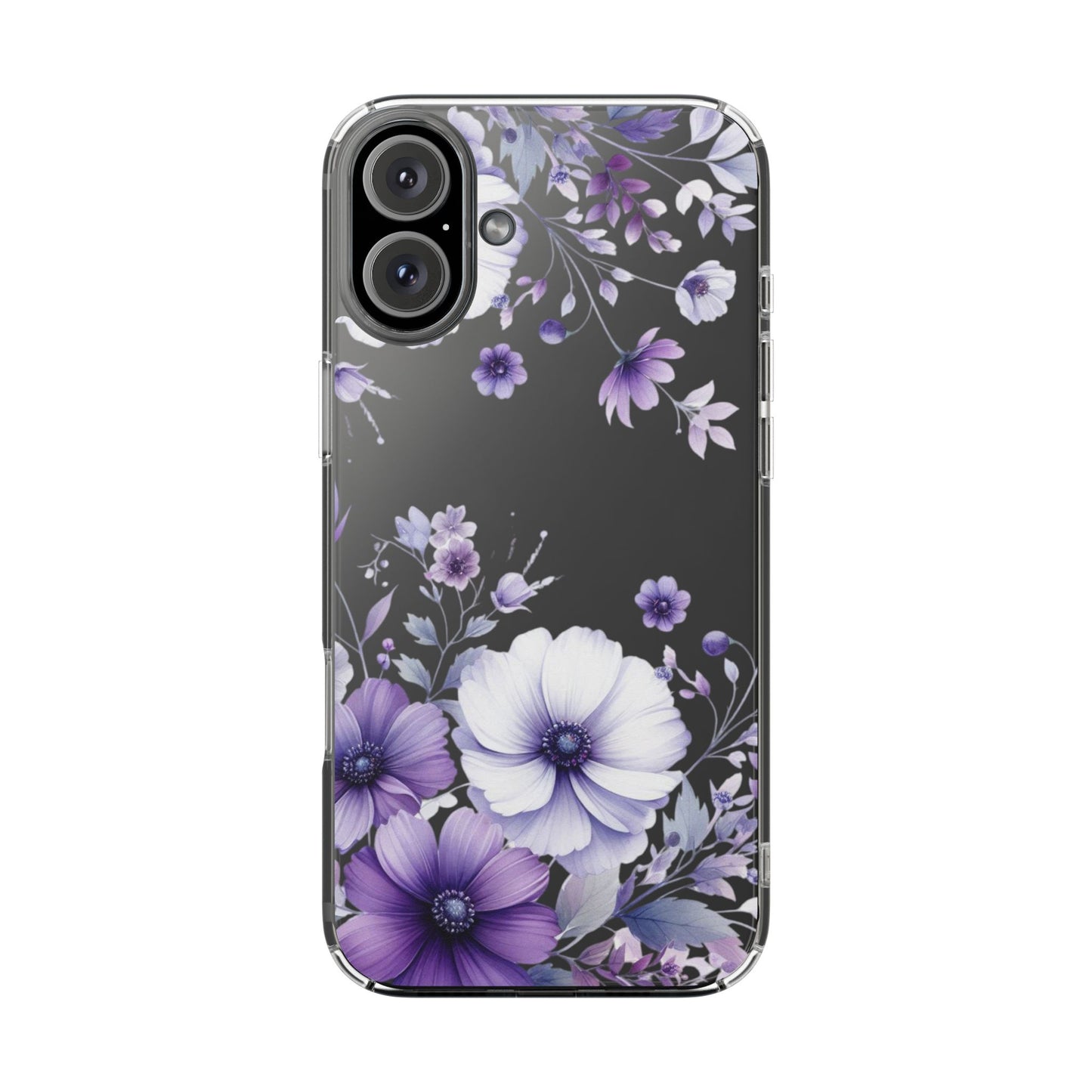 Clear Purple Flower Phone Case