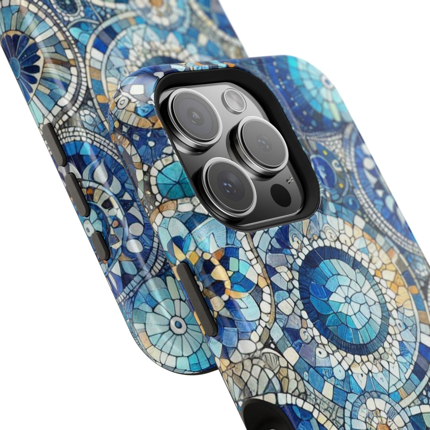 Blue Mosaic Phone Case Magnetic