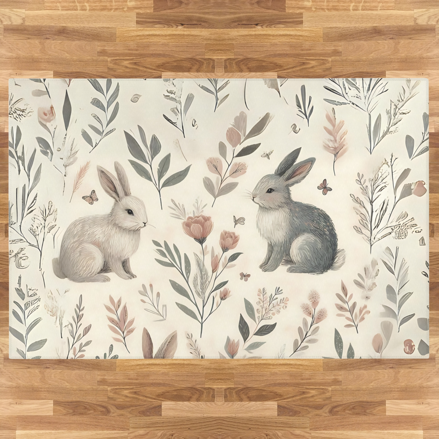 Cottagecore Rug Bunny Area Rug