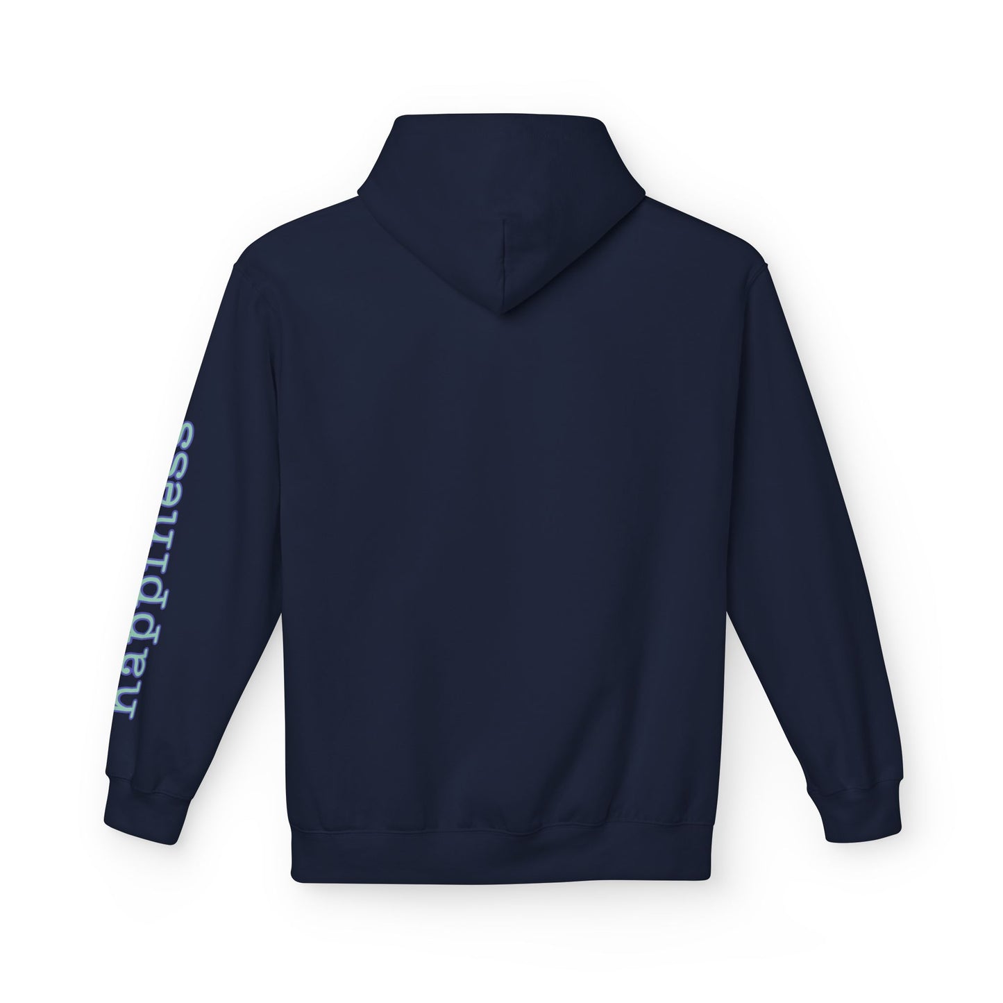 Teal/Purple Smiley Face Hoodie and 'Happiness' Sleeve Design