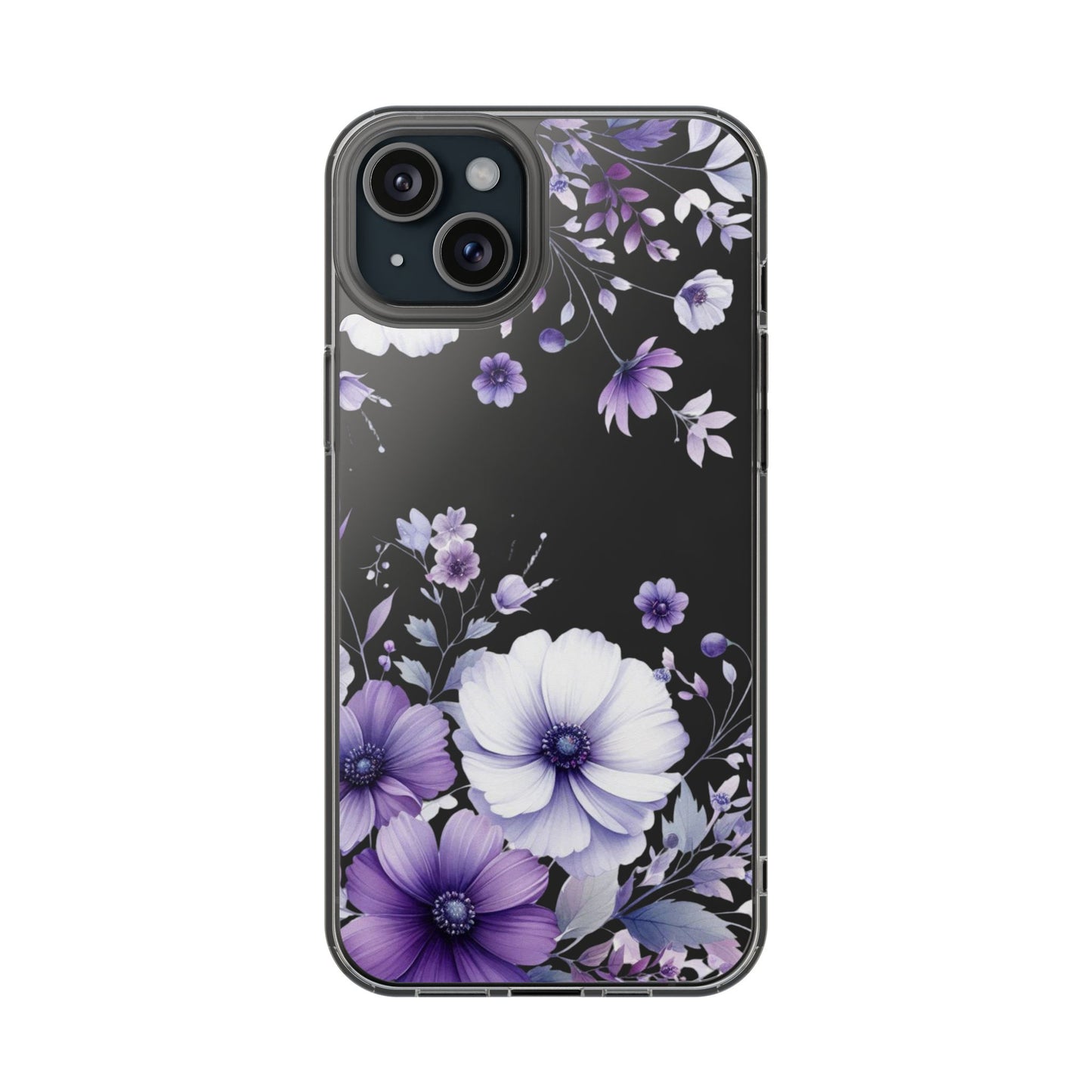 Clear Purple Flower Phone Case