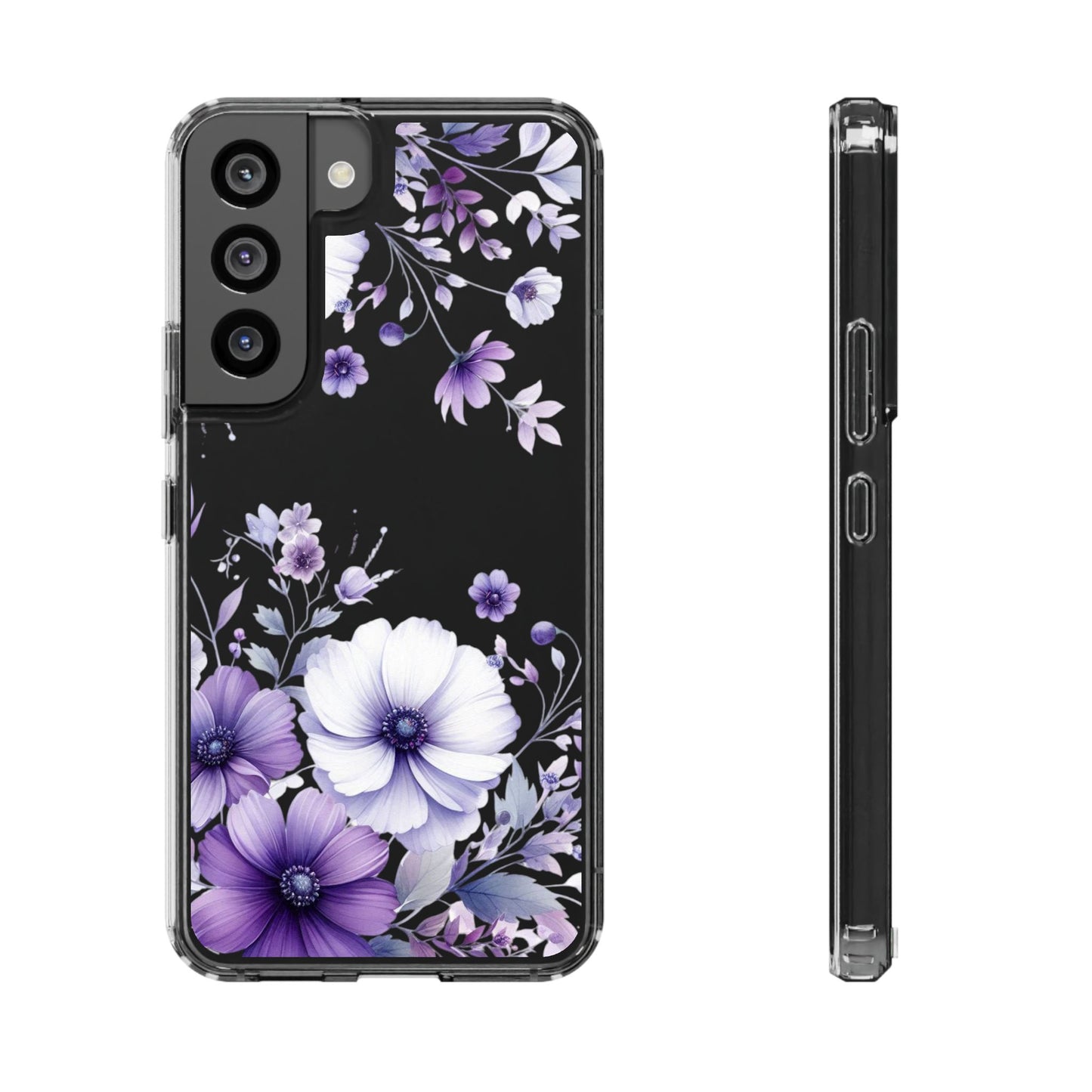 Clear Purple Flower Phone Case