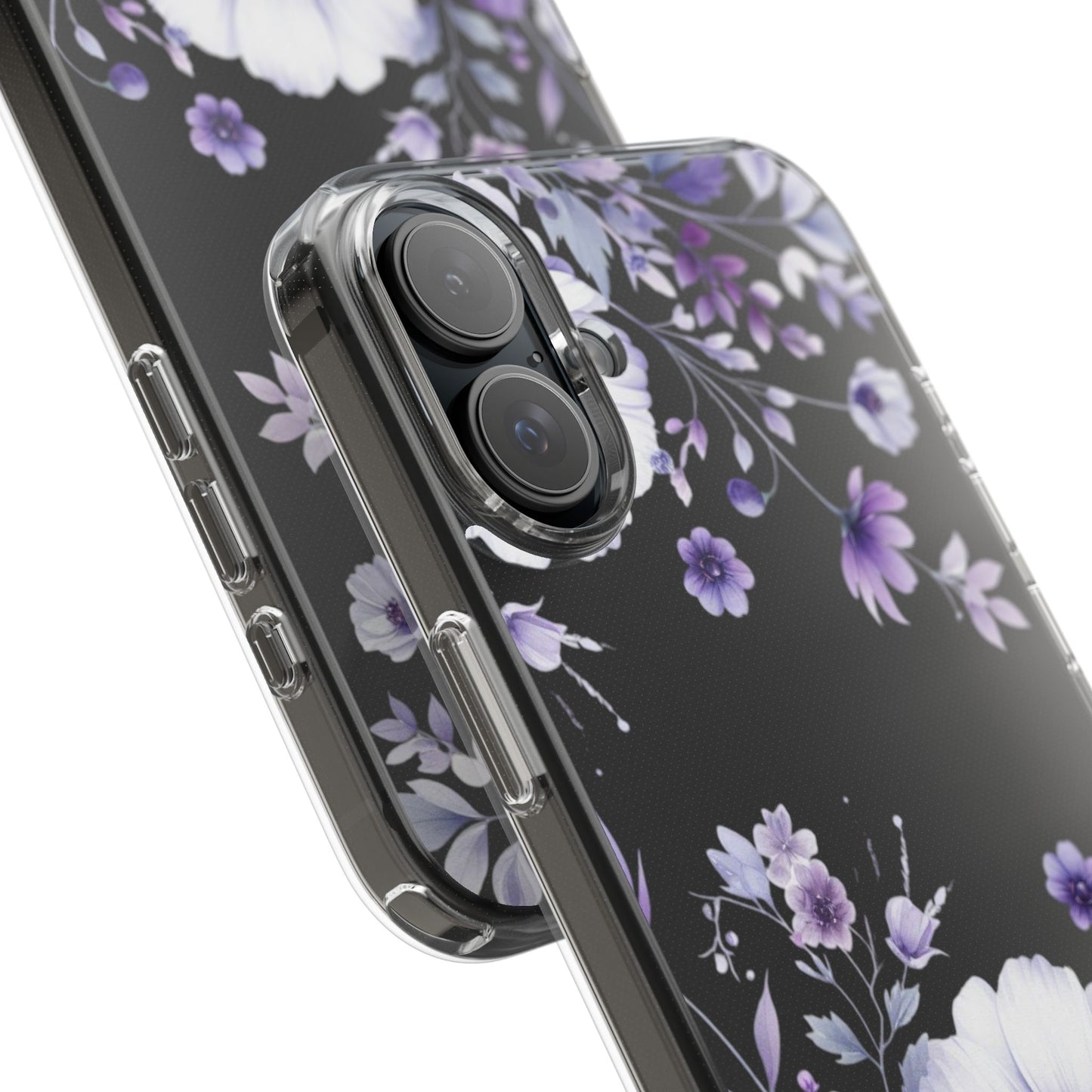 Clear Purple Flower Phone Case
