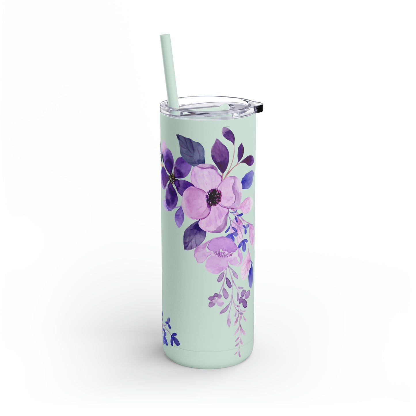 Purple Flower Tumbler 20oz Skinny