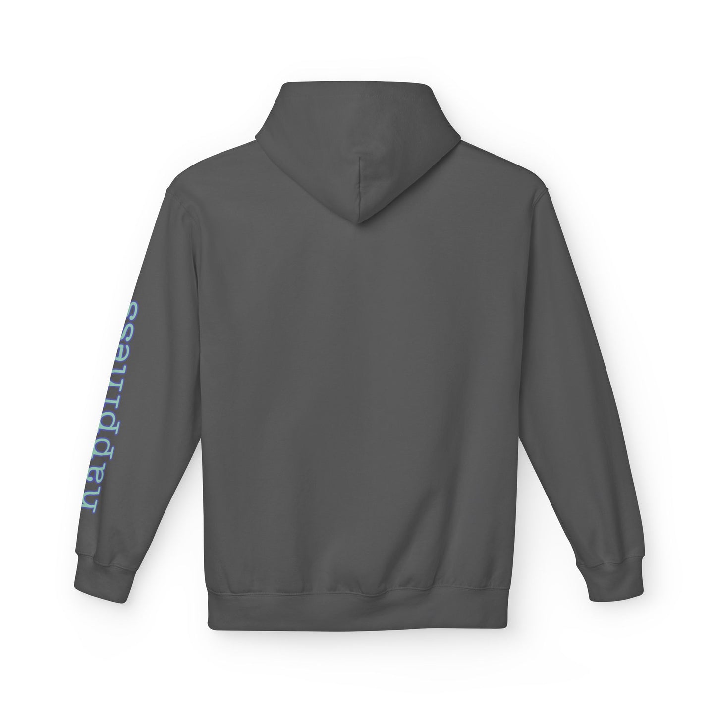 Teal/Purple Smiley Face Hoodie and 'Happiness' Sleeve Design