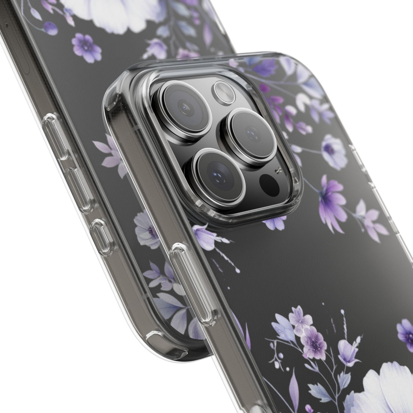 Clear Purple Flower Phone Case