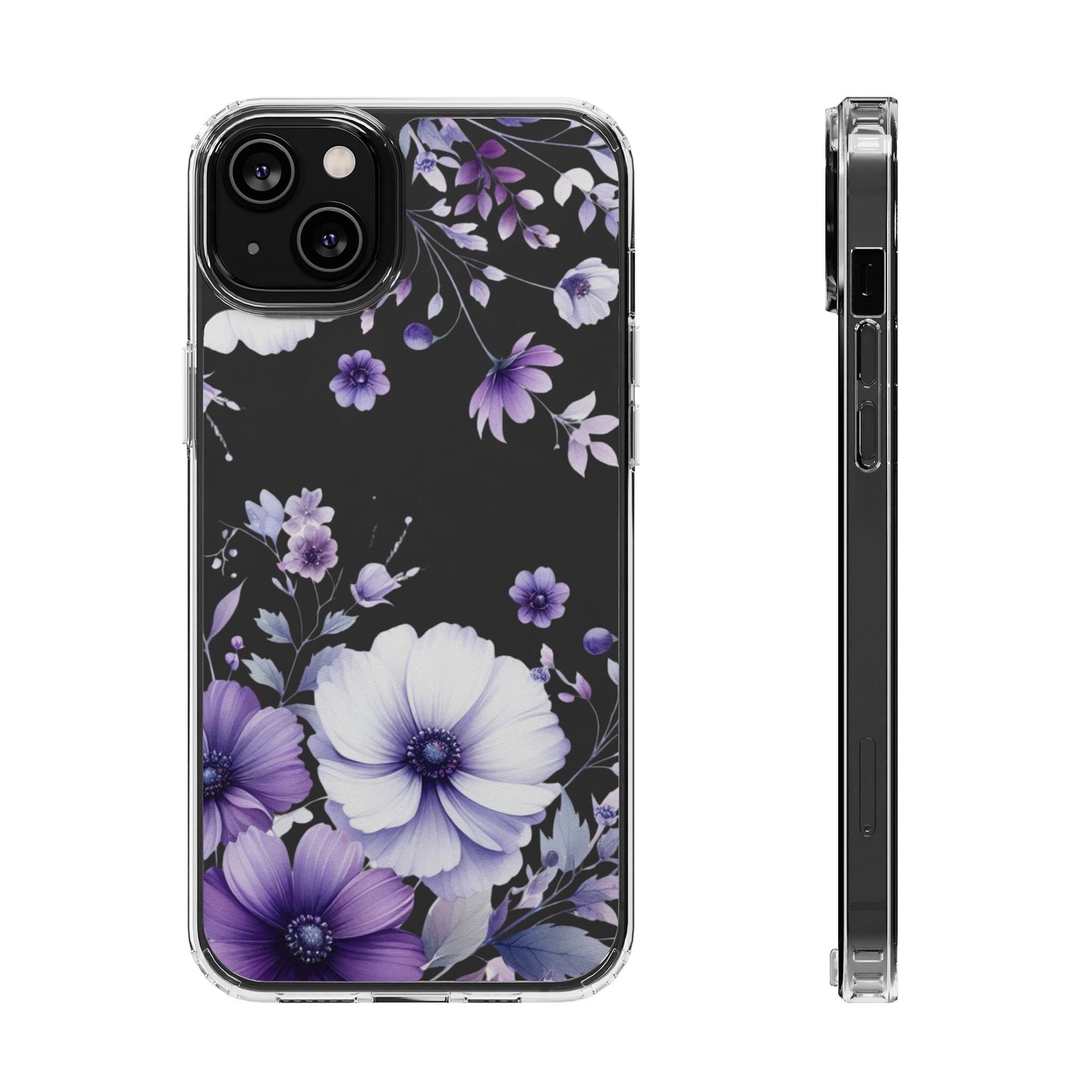 Clear Purple Flower Phone Case