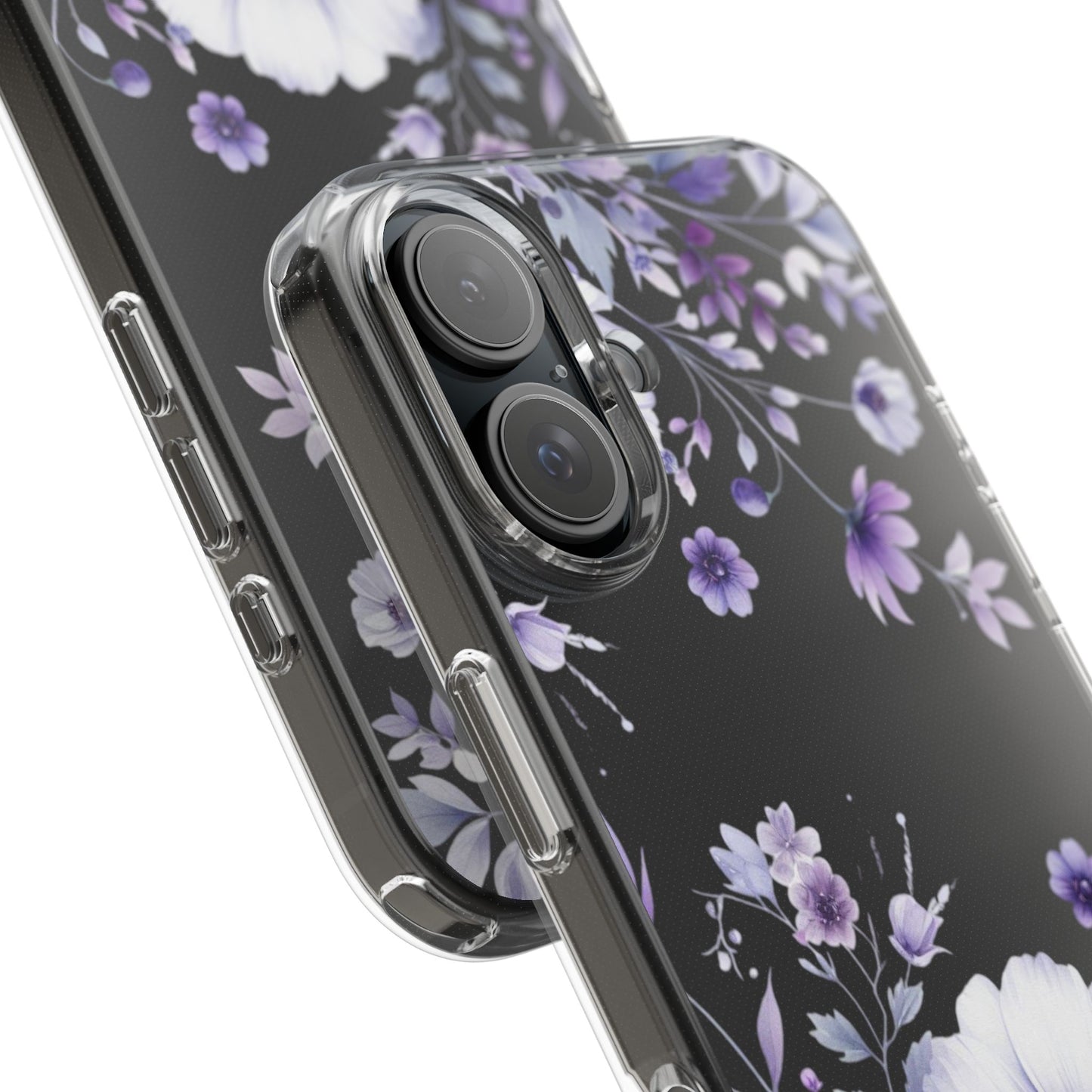 Clear Purple Flower Phone Case