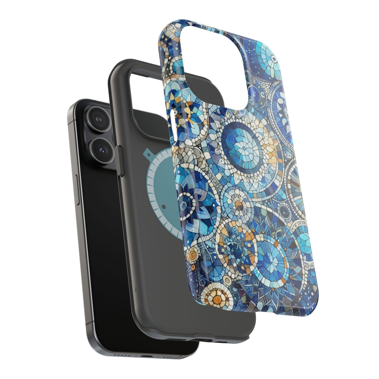 Blue Mosaic Phone Case Magnetic