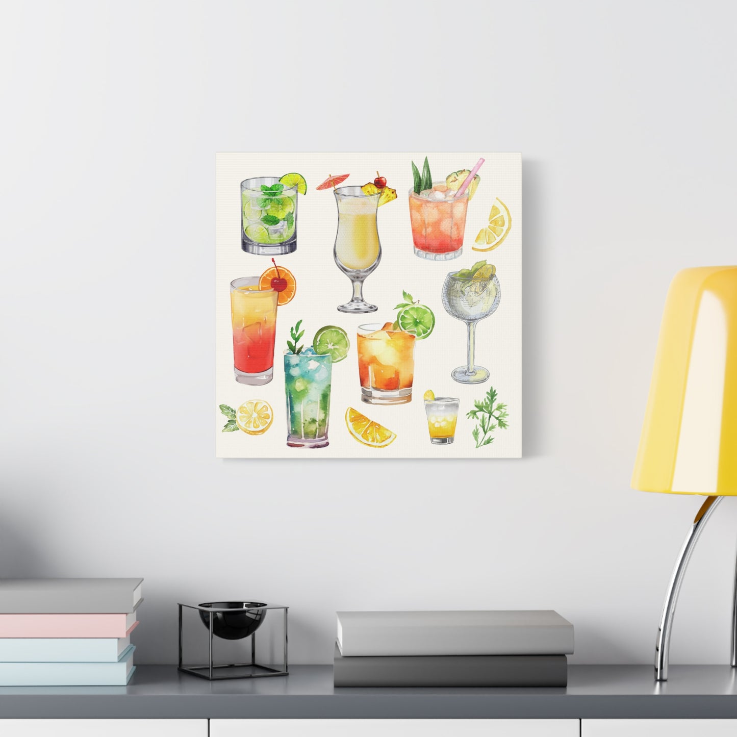 Watercolor Cocktails Canvas