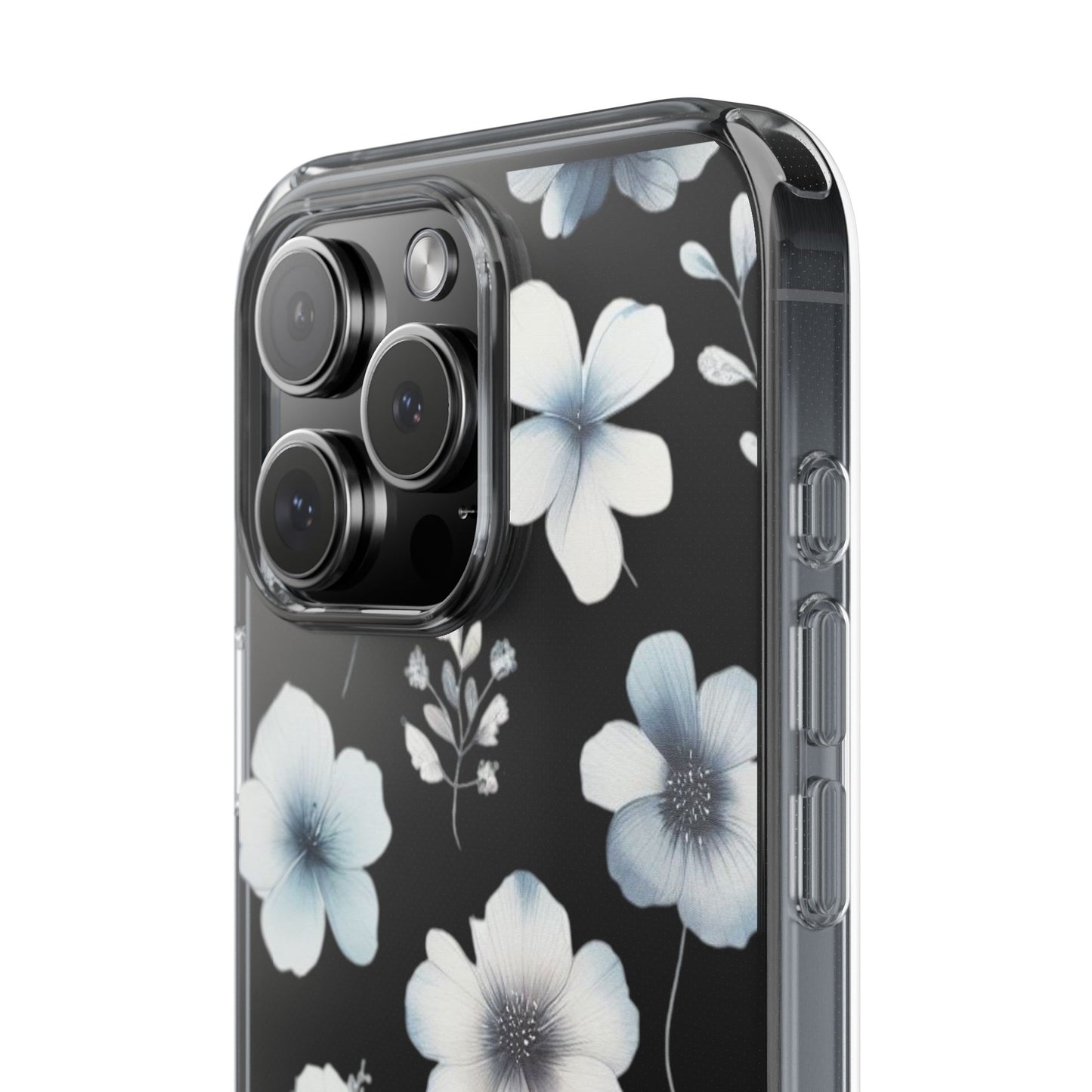 Blue Flower Clear Phone Case