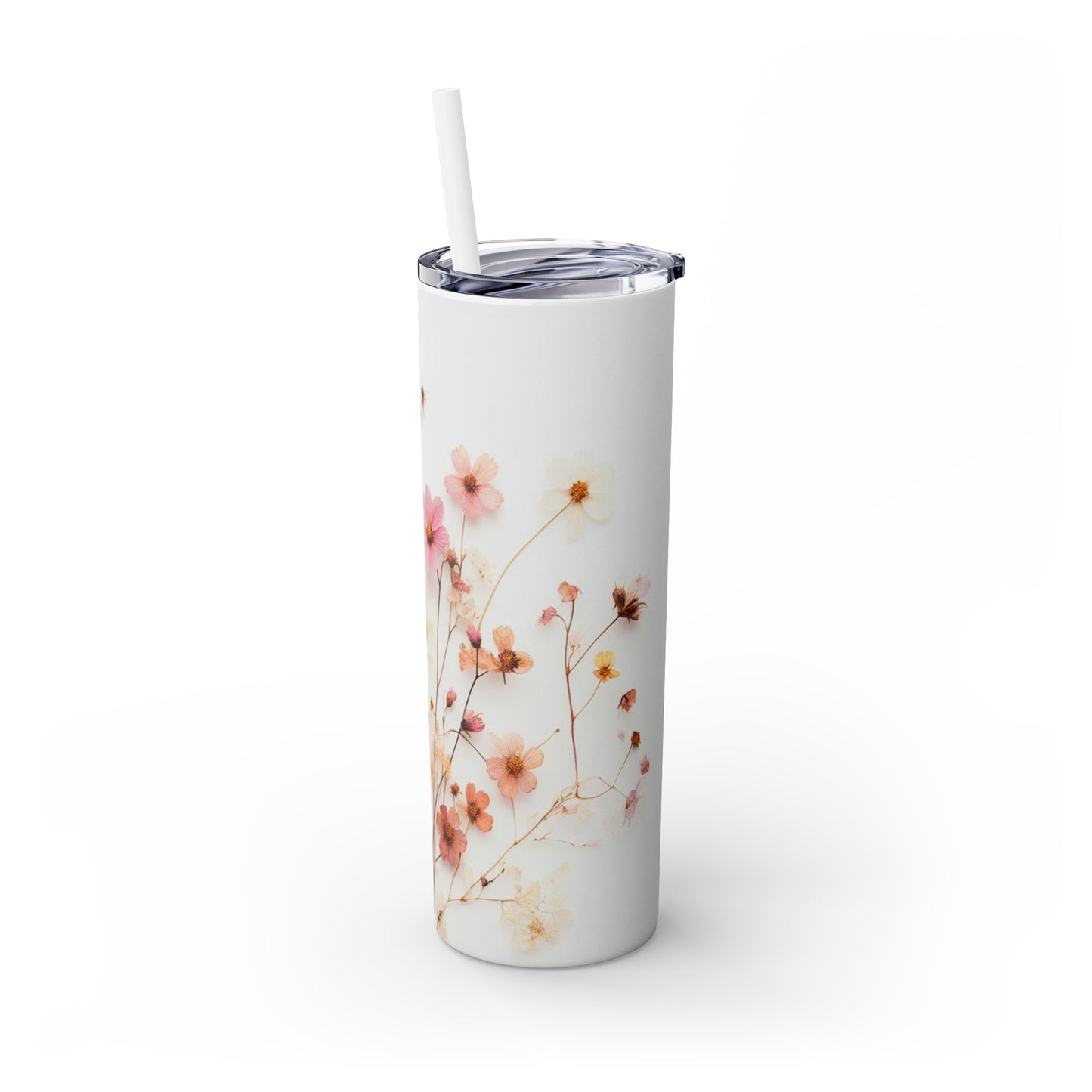 Wildflower Stainless Steel Tumbler with Straw 20oz