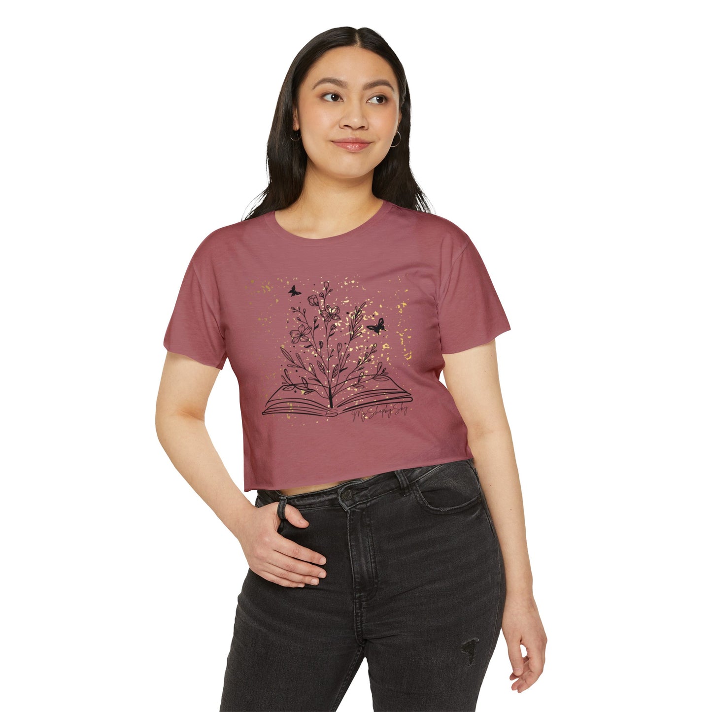 Gold Cropped Tee Women's