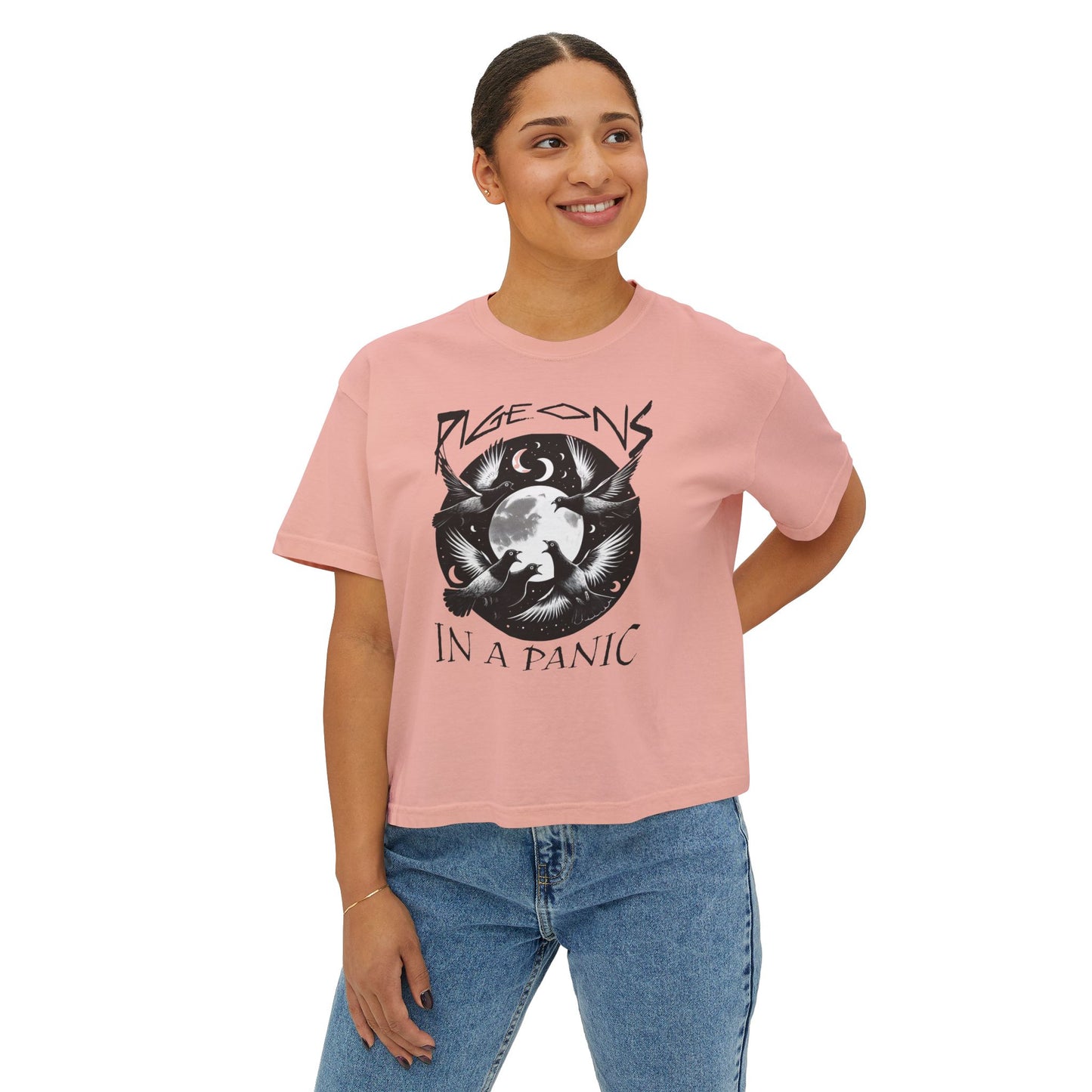 Boxy Tee - Pigeons in a Panic Shirt
