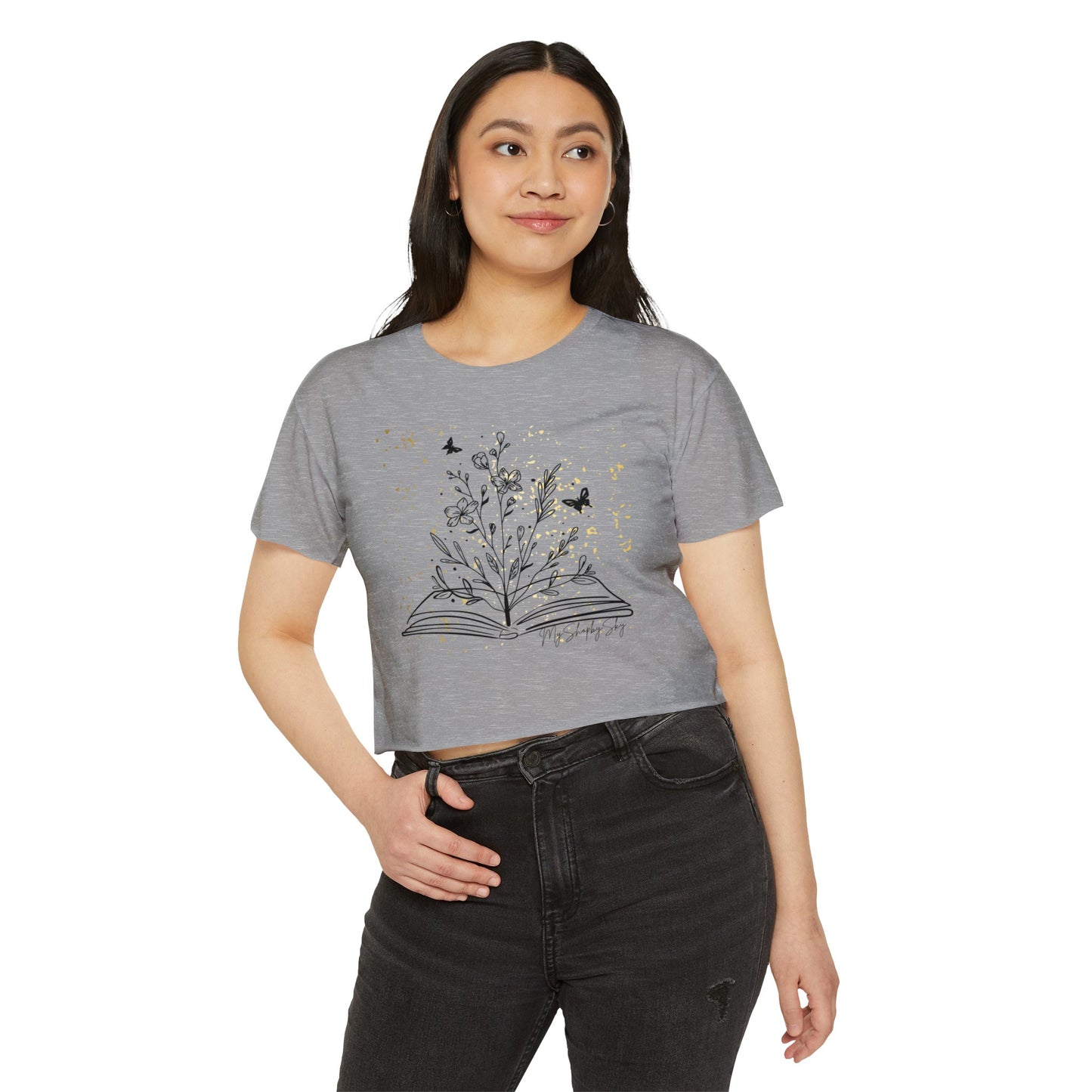 Gold Cropped Tee Women's