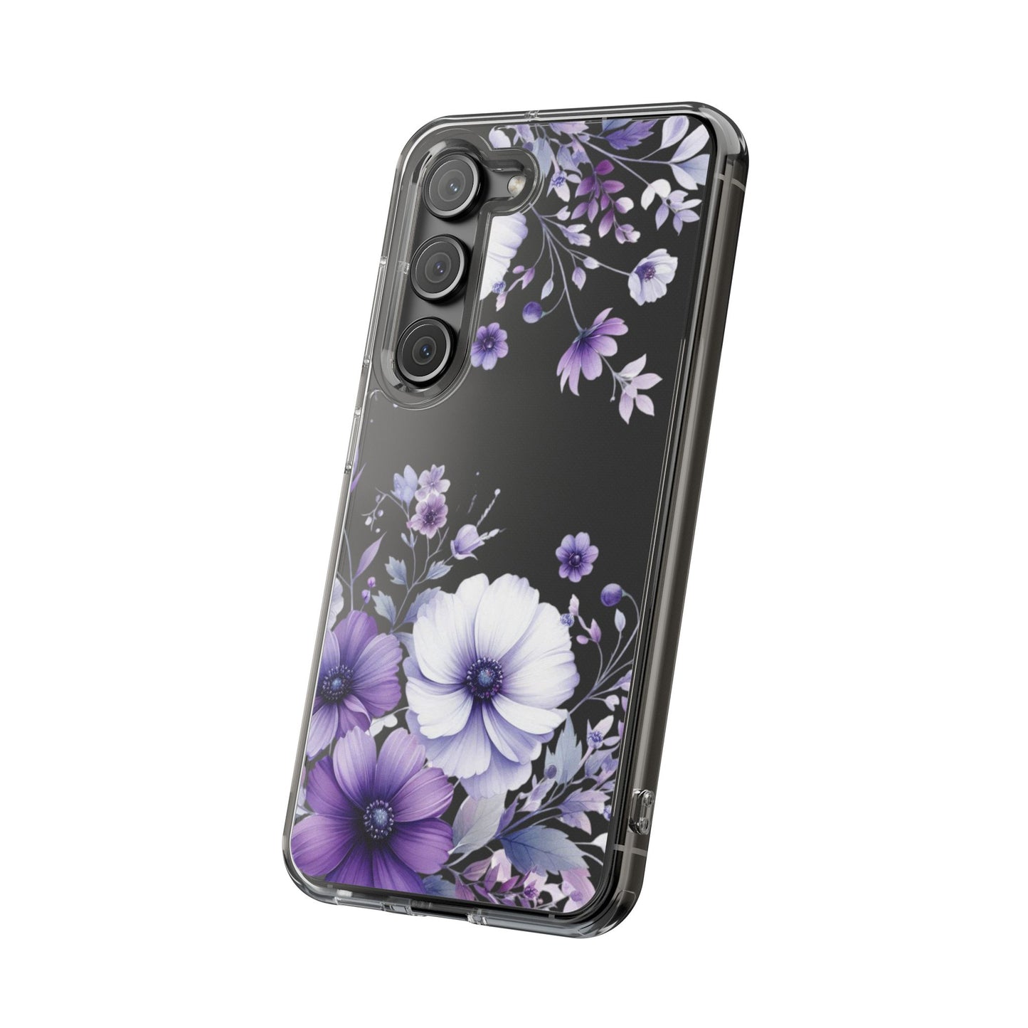 Clear Purple Flower Phone Case