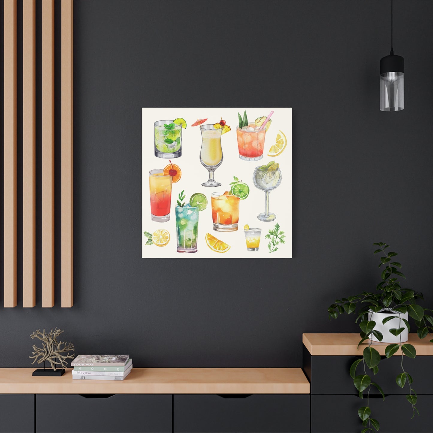Watercolor Cocktails Canvas