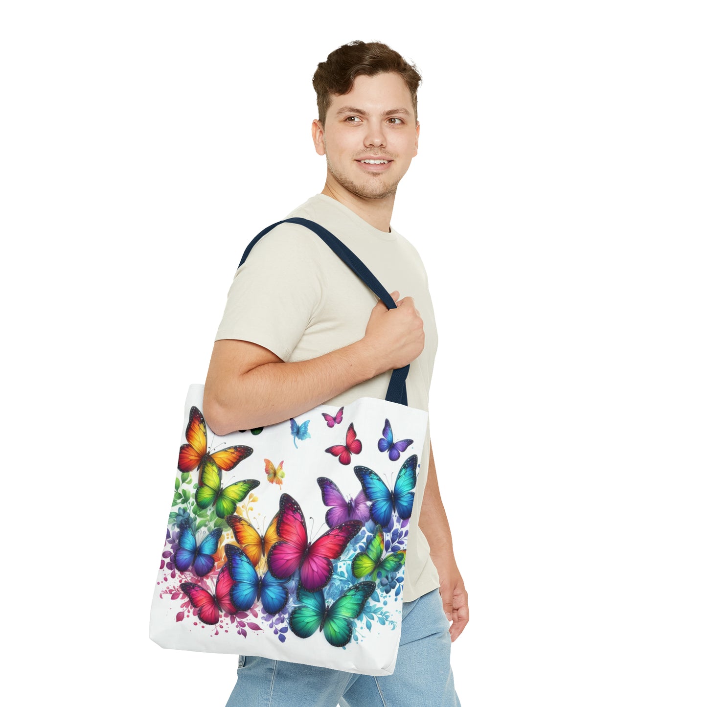 Rainbow Butterfly Tote Bag