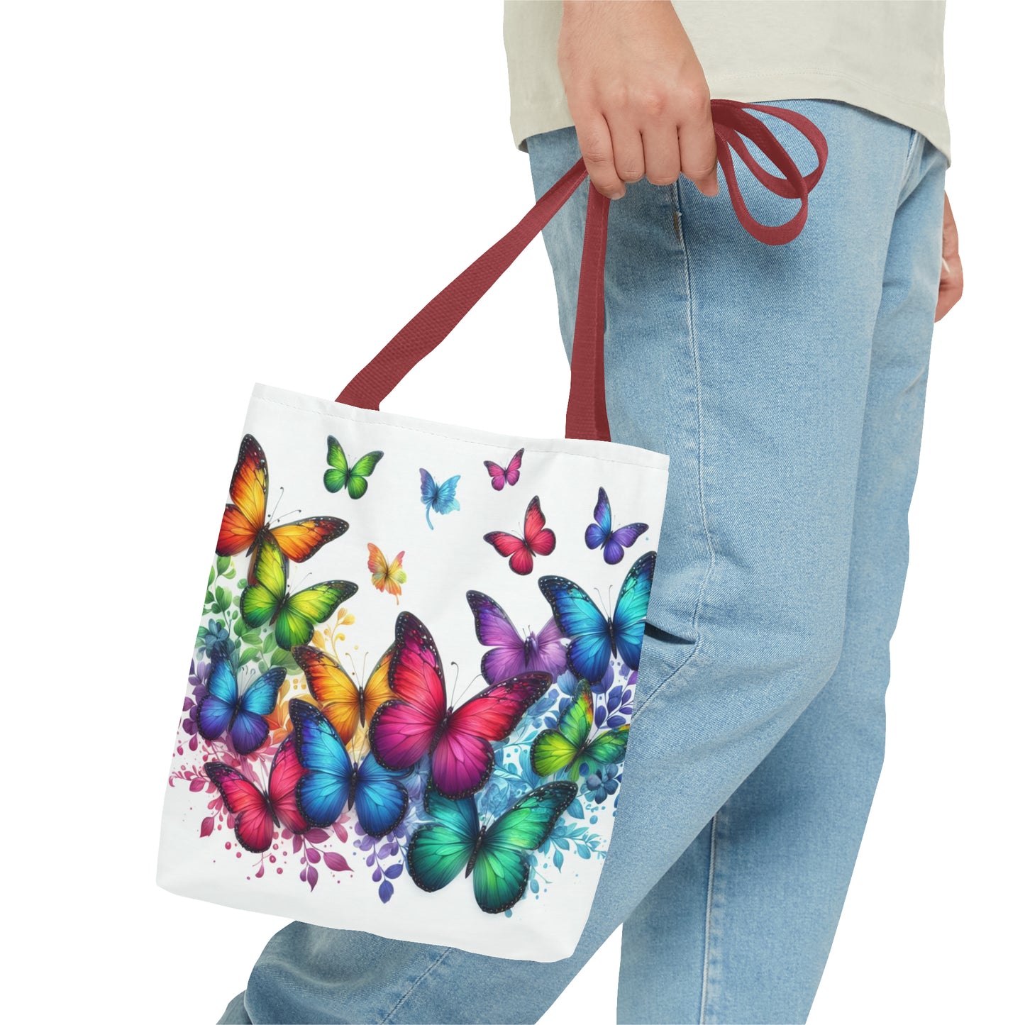 Rainbow Butterfly Tote Bag
