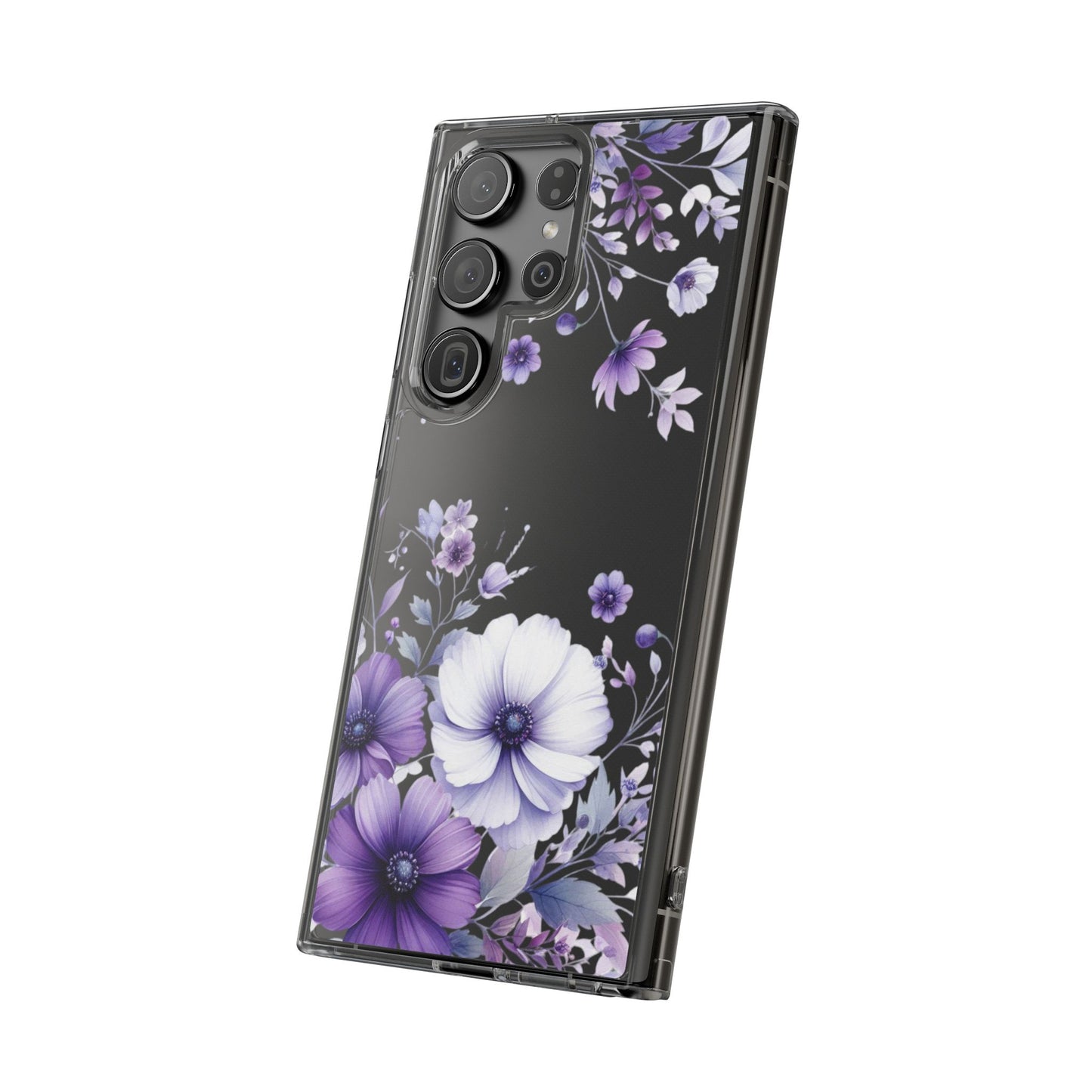 Clear Purple Flower Phone Case