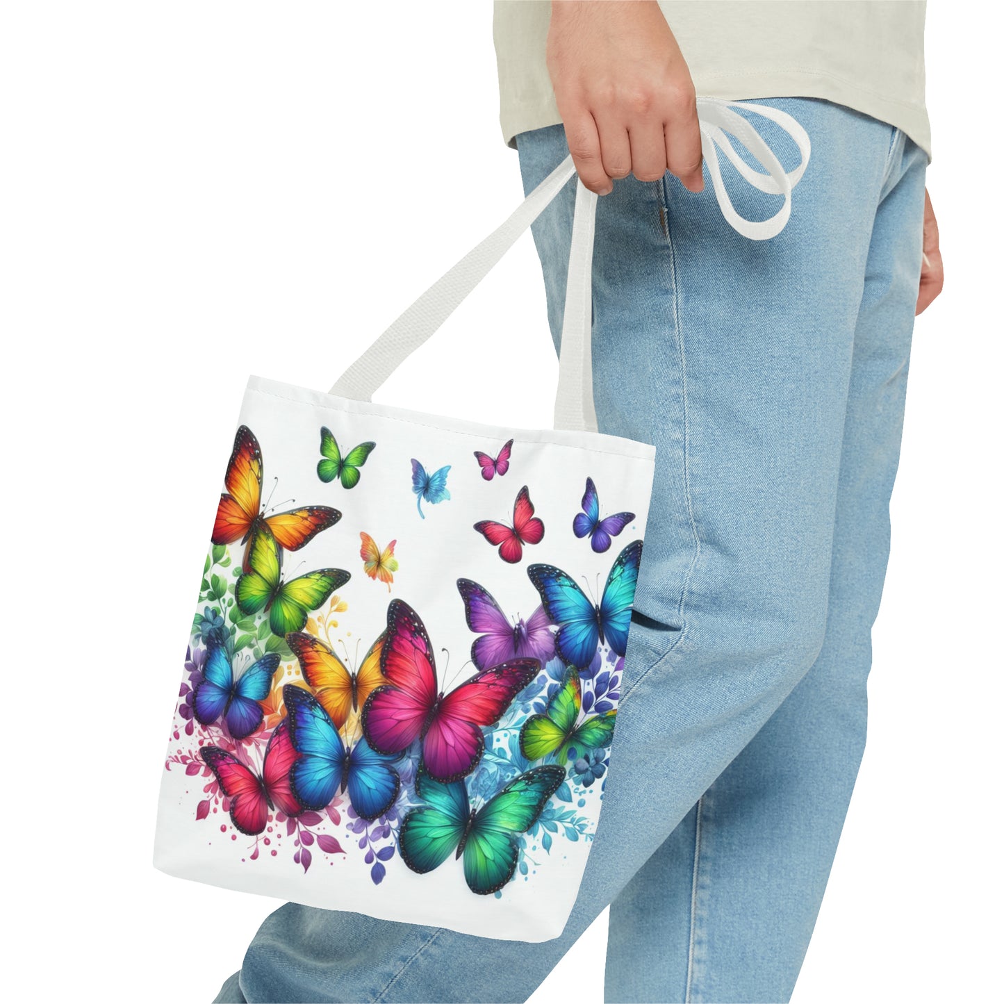 Rainbow Butterfly Tote Bag