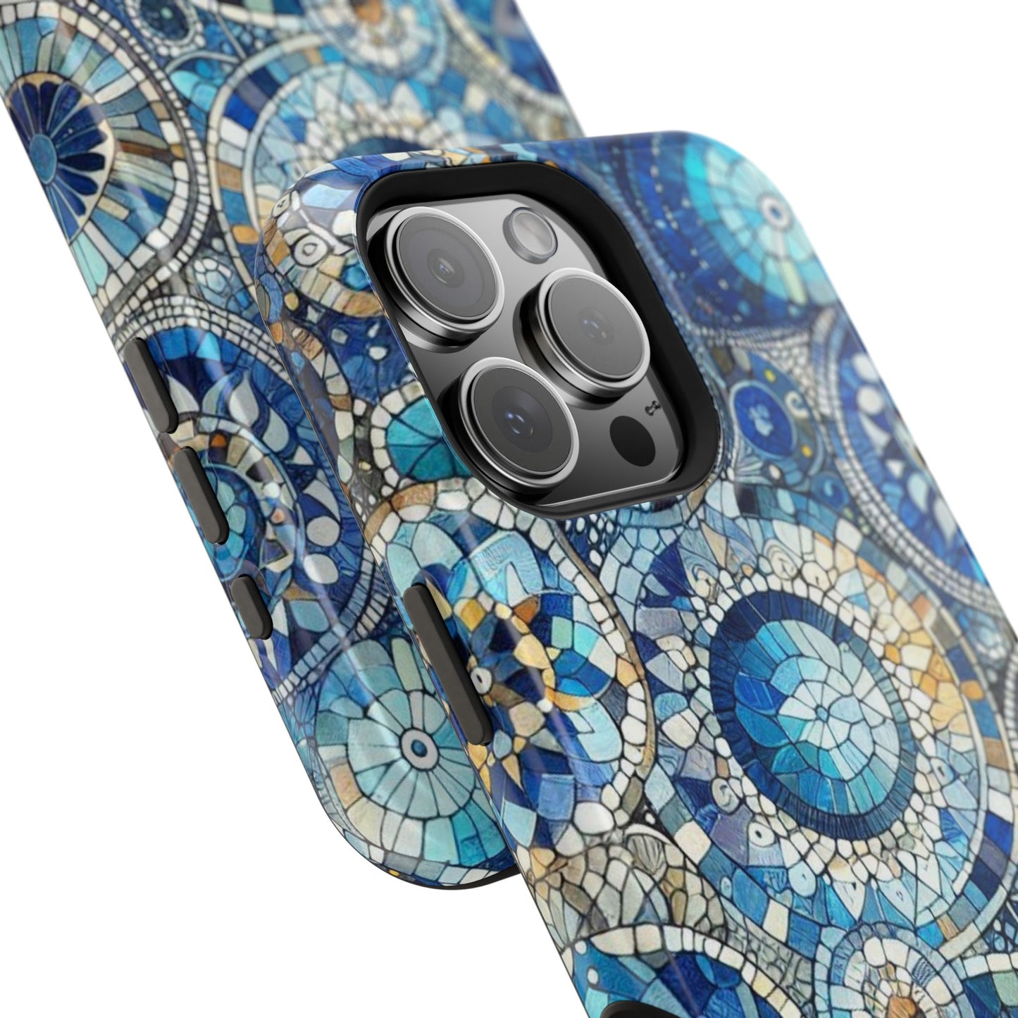 Blue Mosaic Phone Case Magnetic