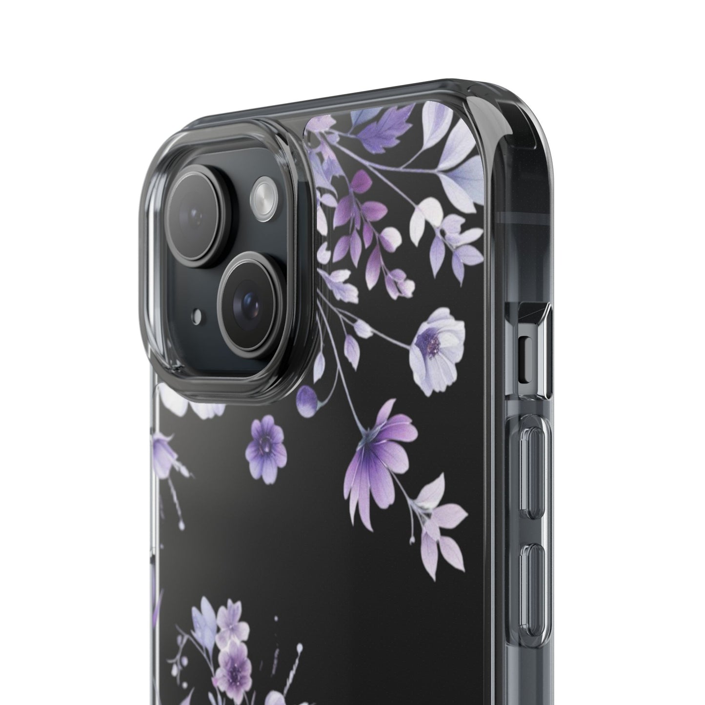 Clear Purple Flower Phone Case