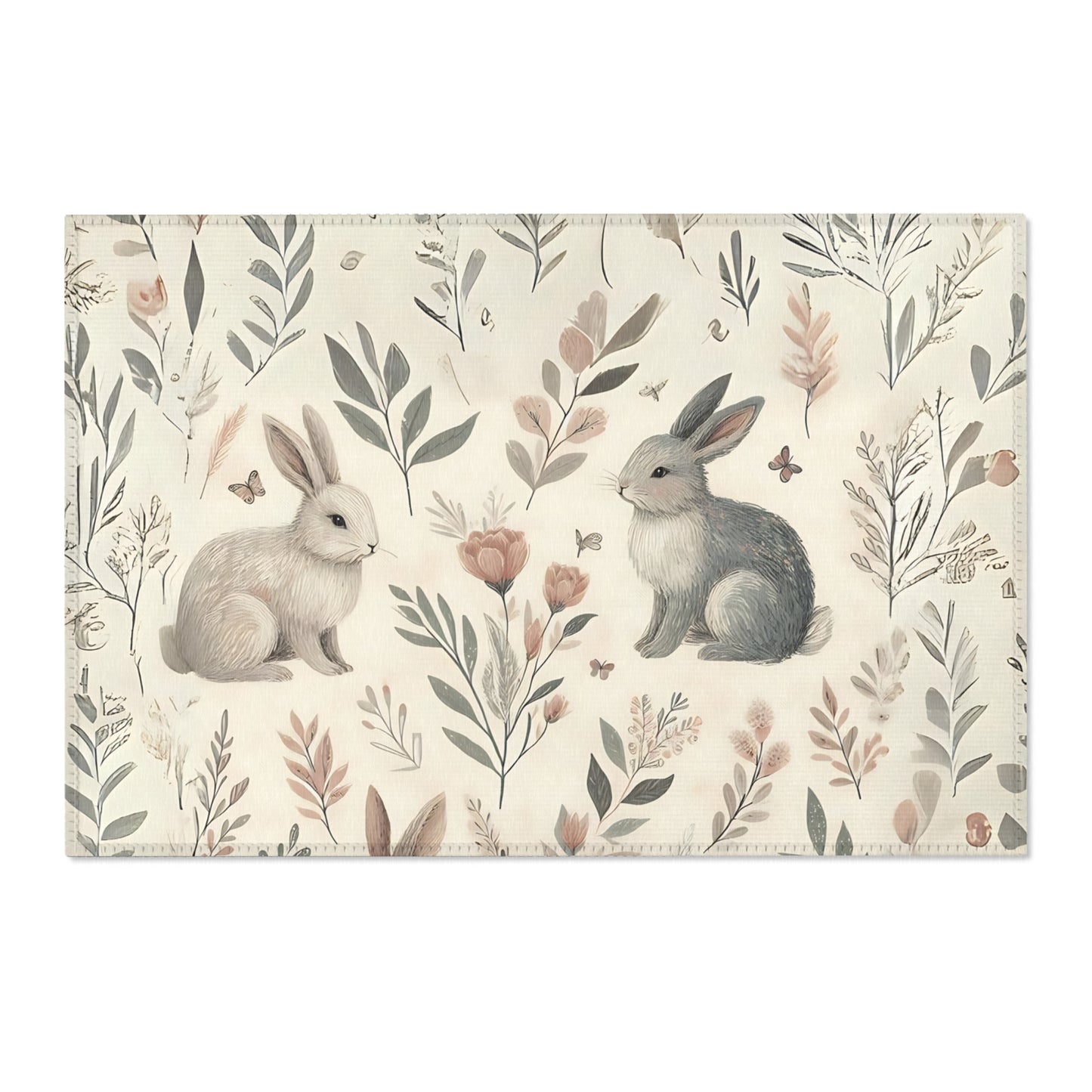 Cottagecore Rug Bunny Area Rug