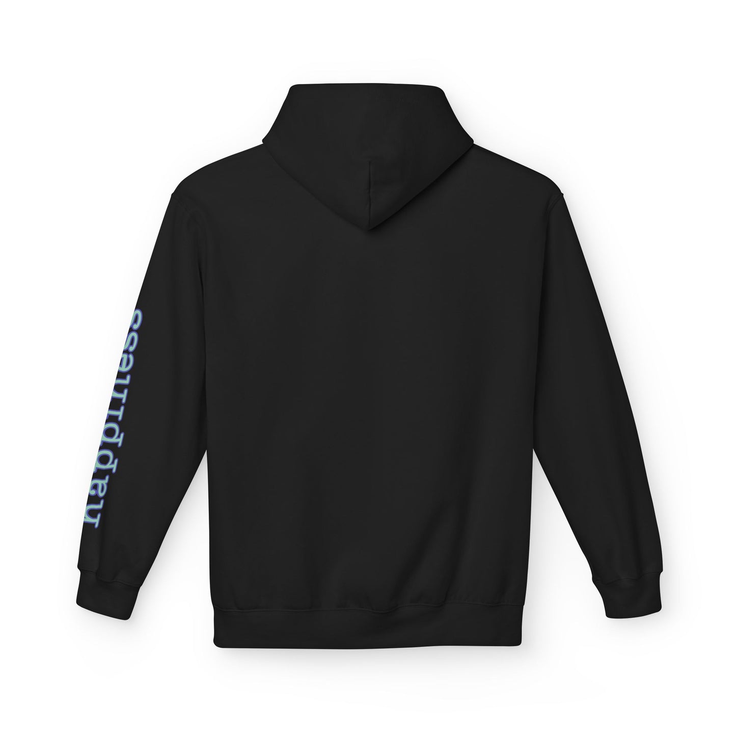 Teal/Purple Smiley Face Hoodie and 'Happiness' Sleeve Design