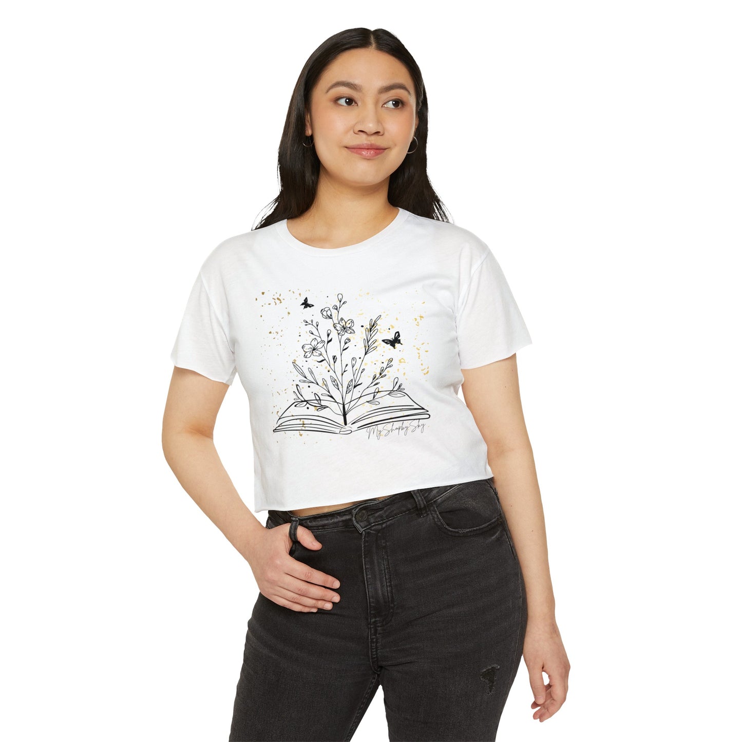 Gold Cropped Tee Women's