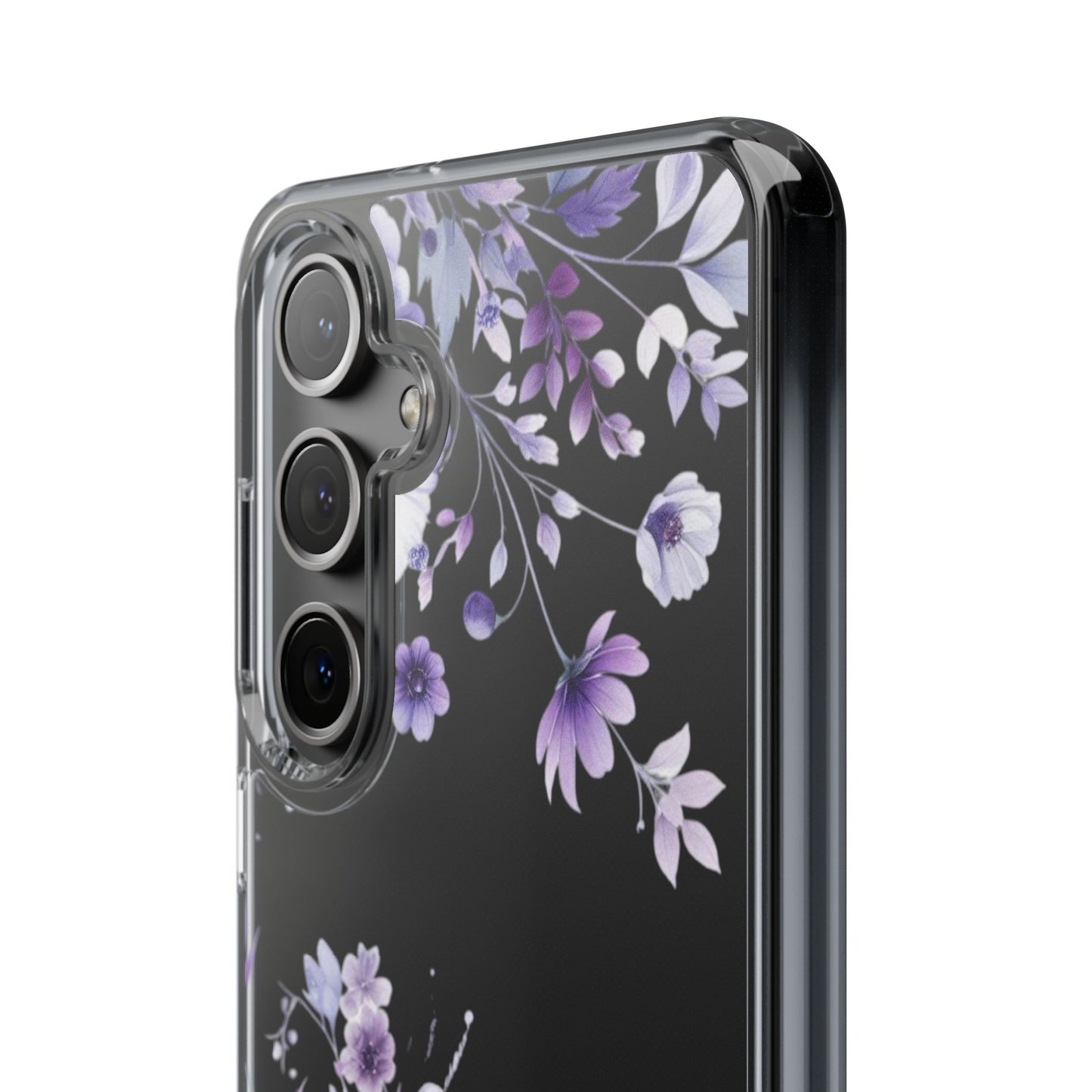 Clear Purple Flower Phone Case