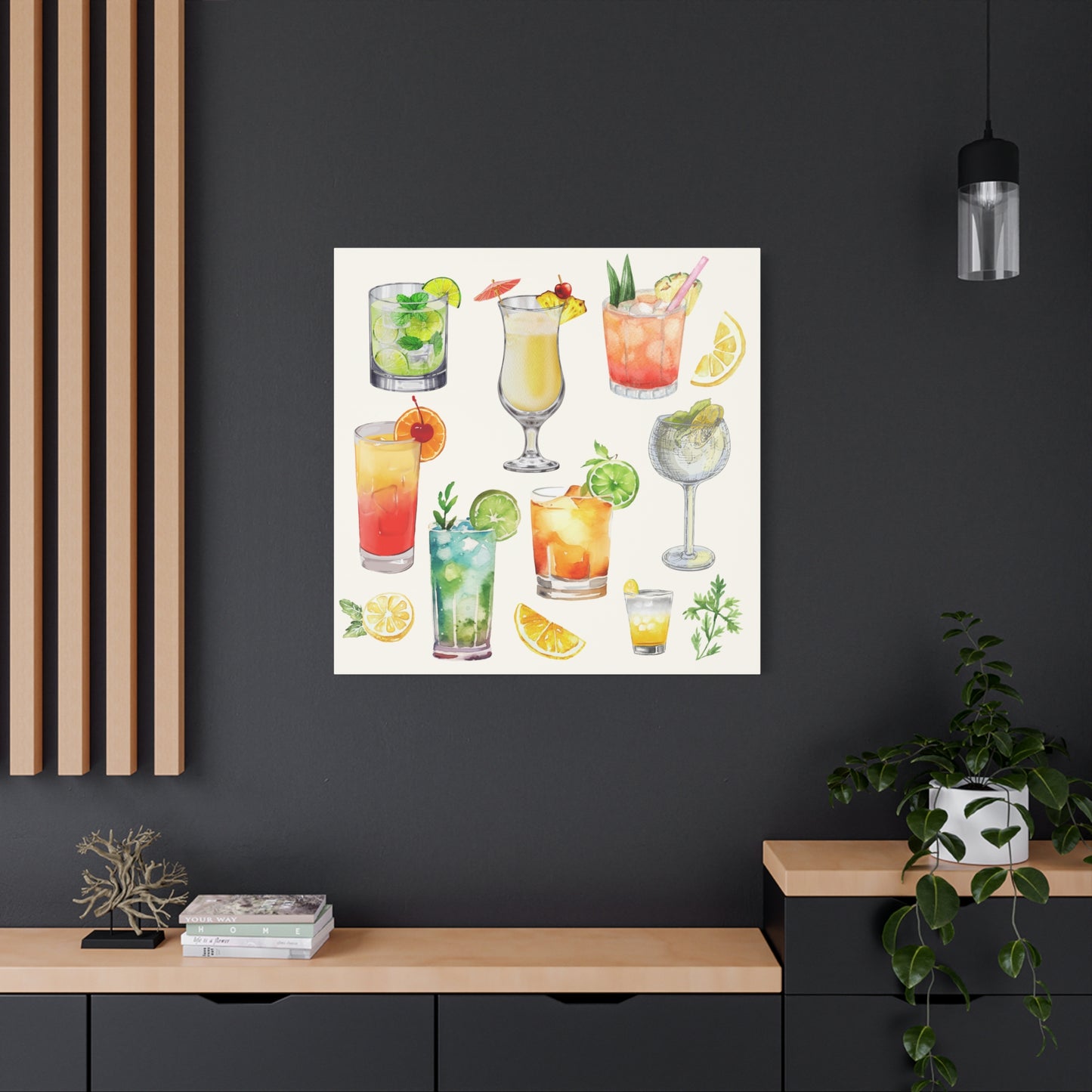 Watercolor Cocktails Canvas