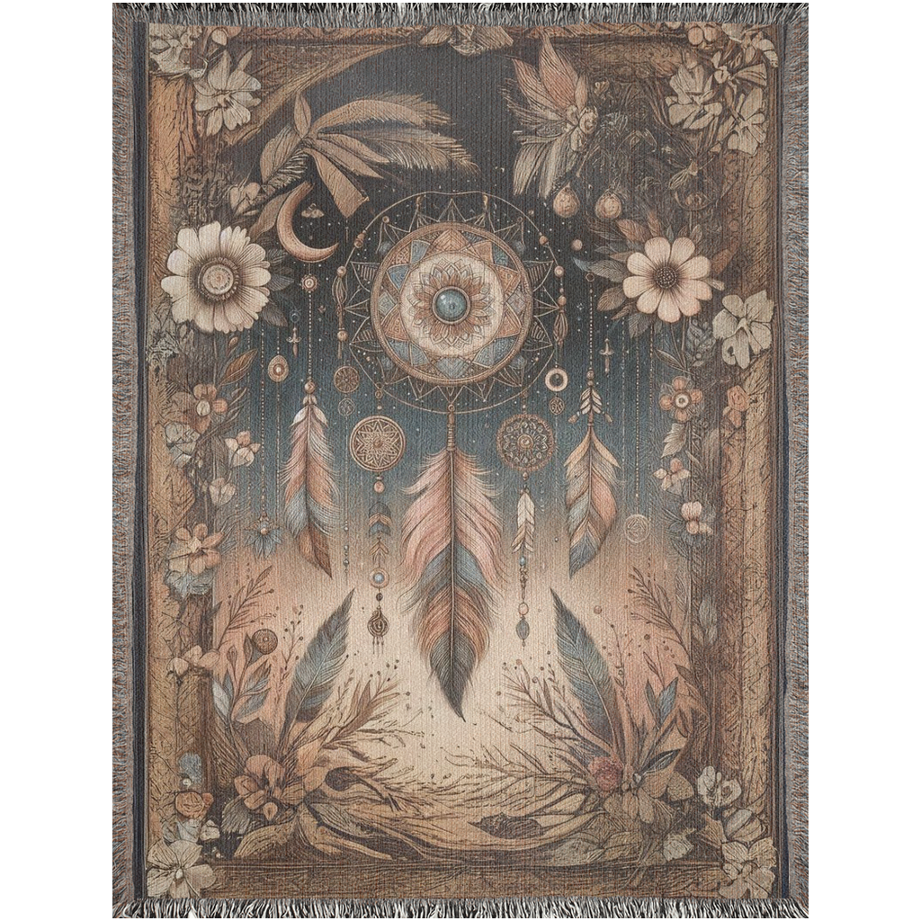 Boho Dreamcatcher Woven Blanket