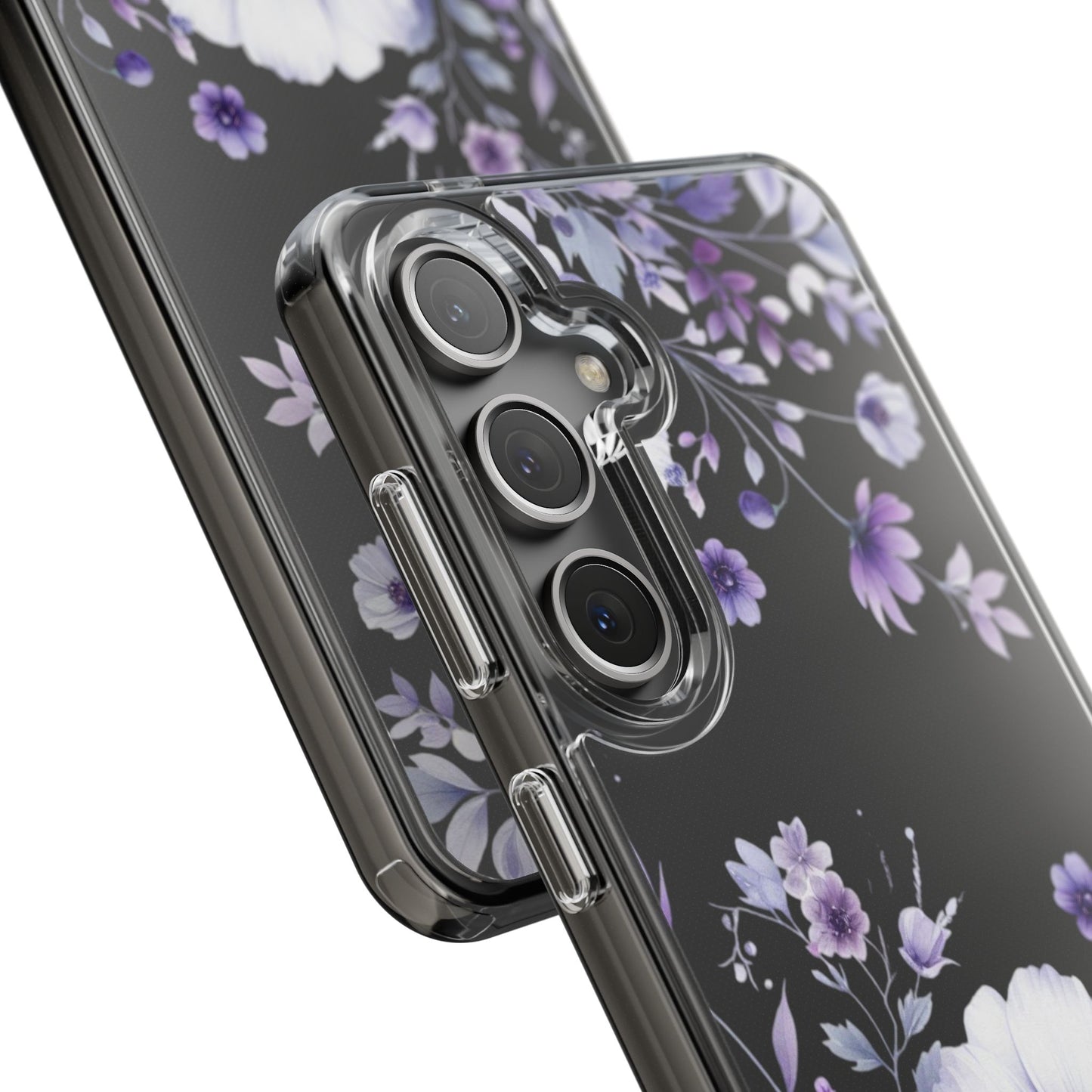 Clear Purple Flower Phone Case
