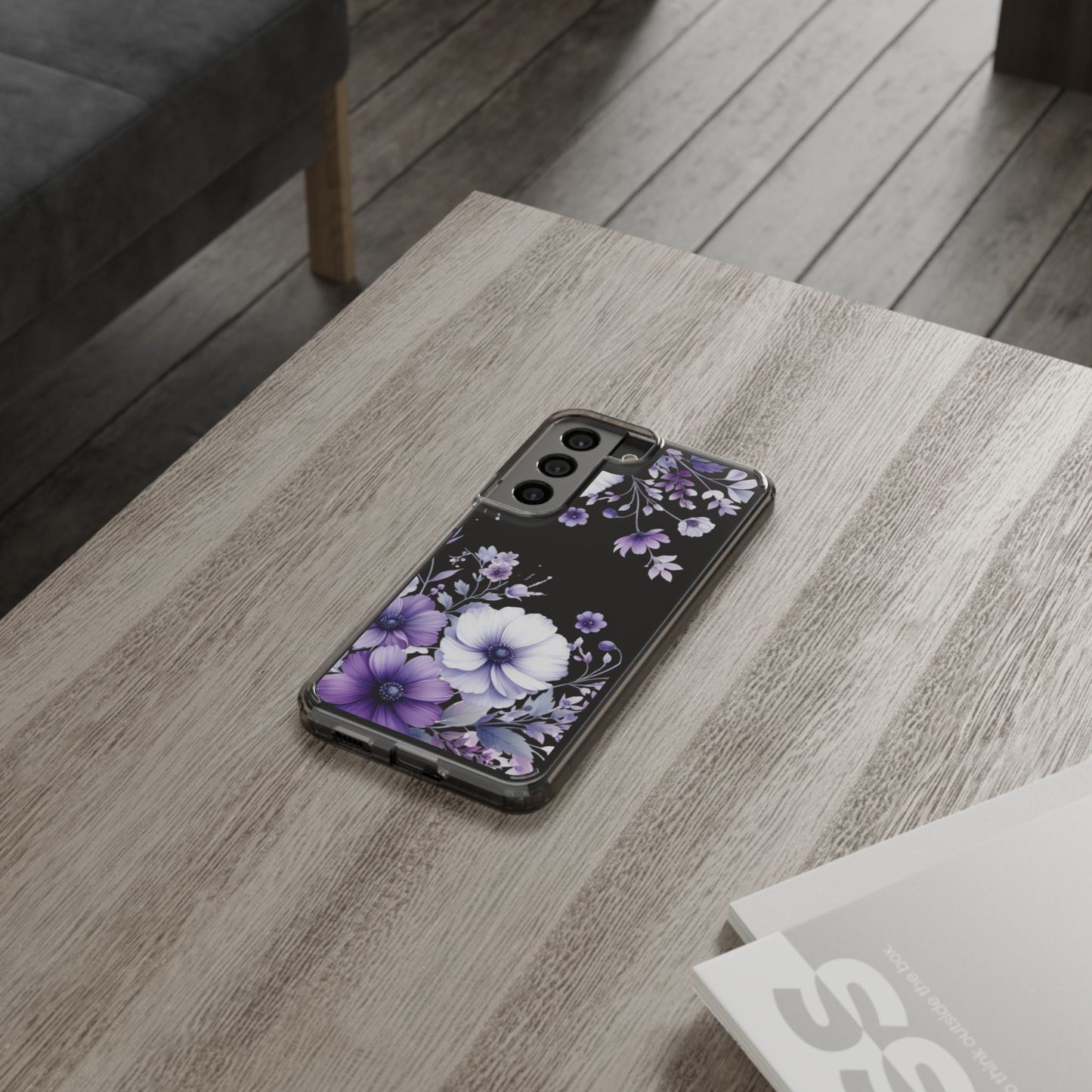 Clear Purple Flower Phone Case