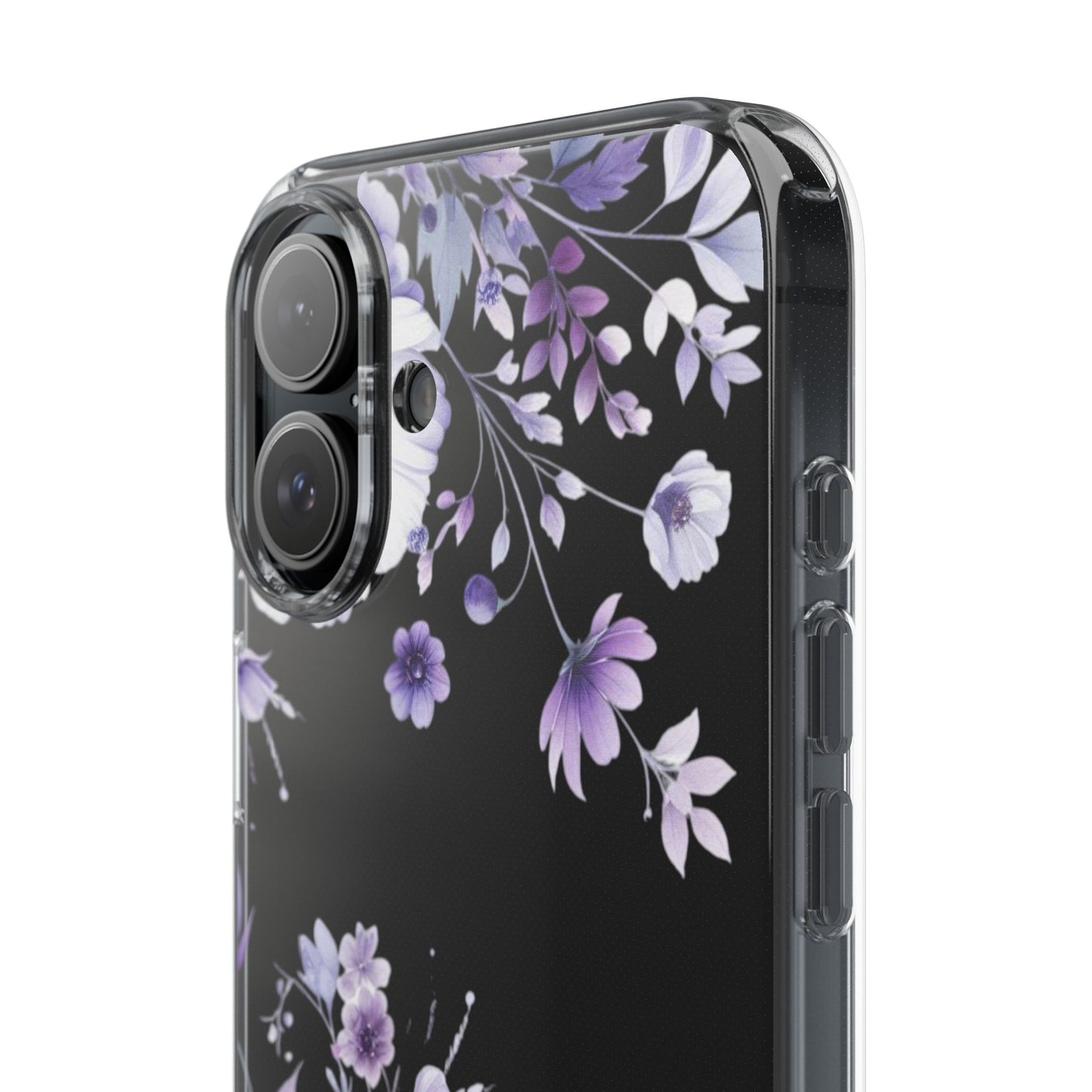 Clear Purple Flower Phone Case