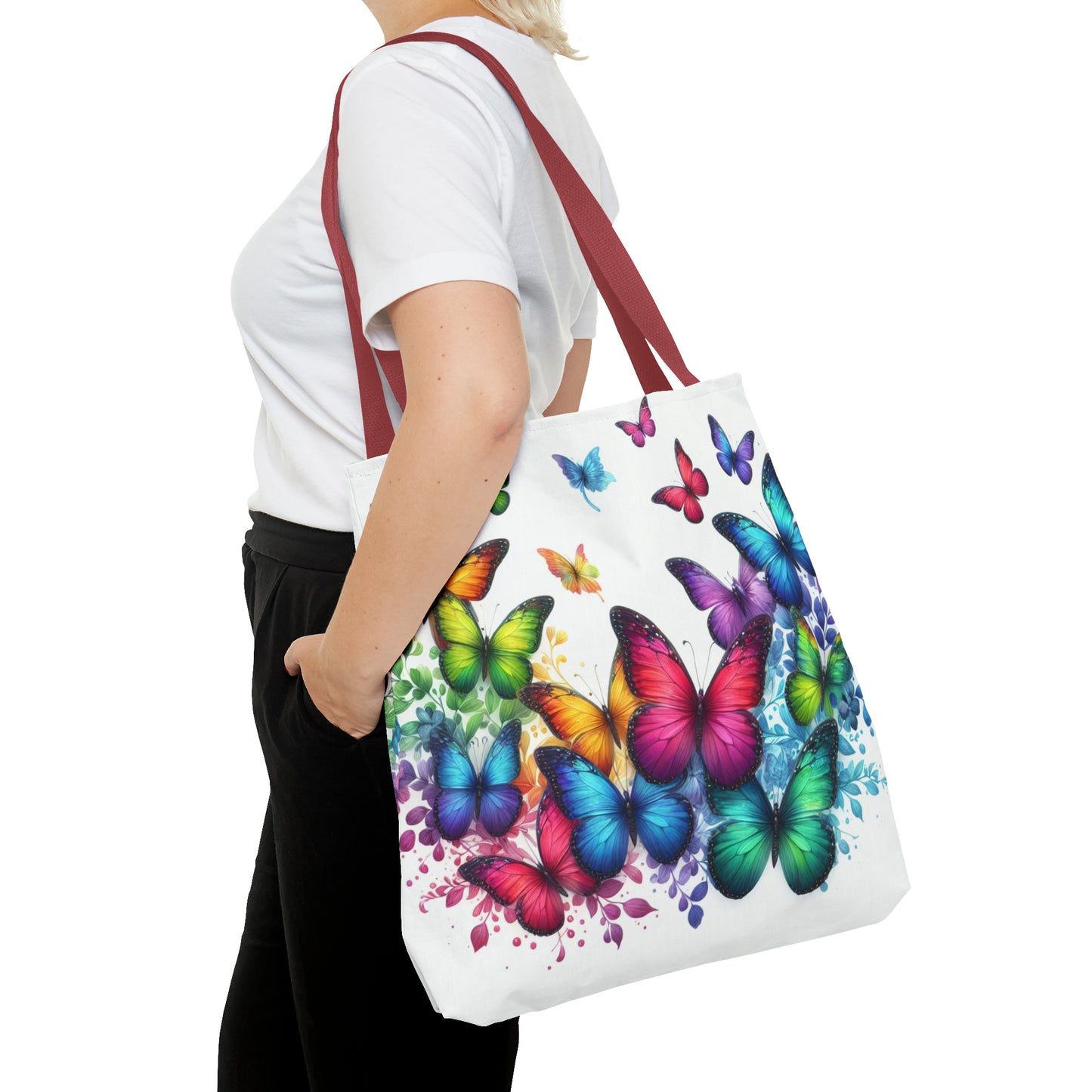 Rainbow Butterfly Tote Bag