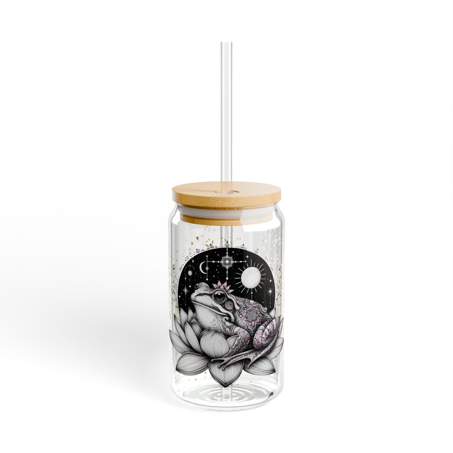 Frog and Lotus Flower Glass