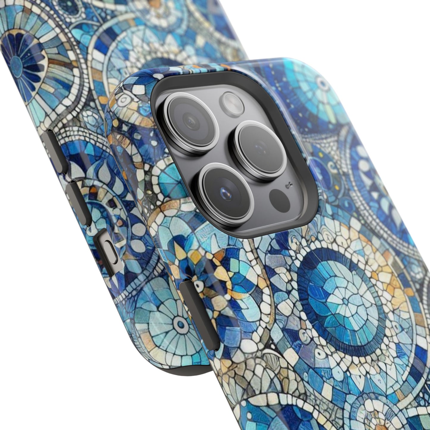 Blue Mosaic Phone Case Magnetic
