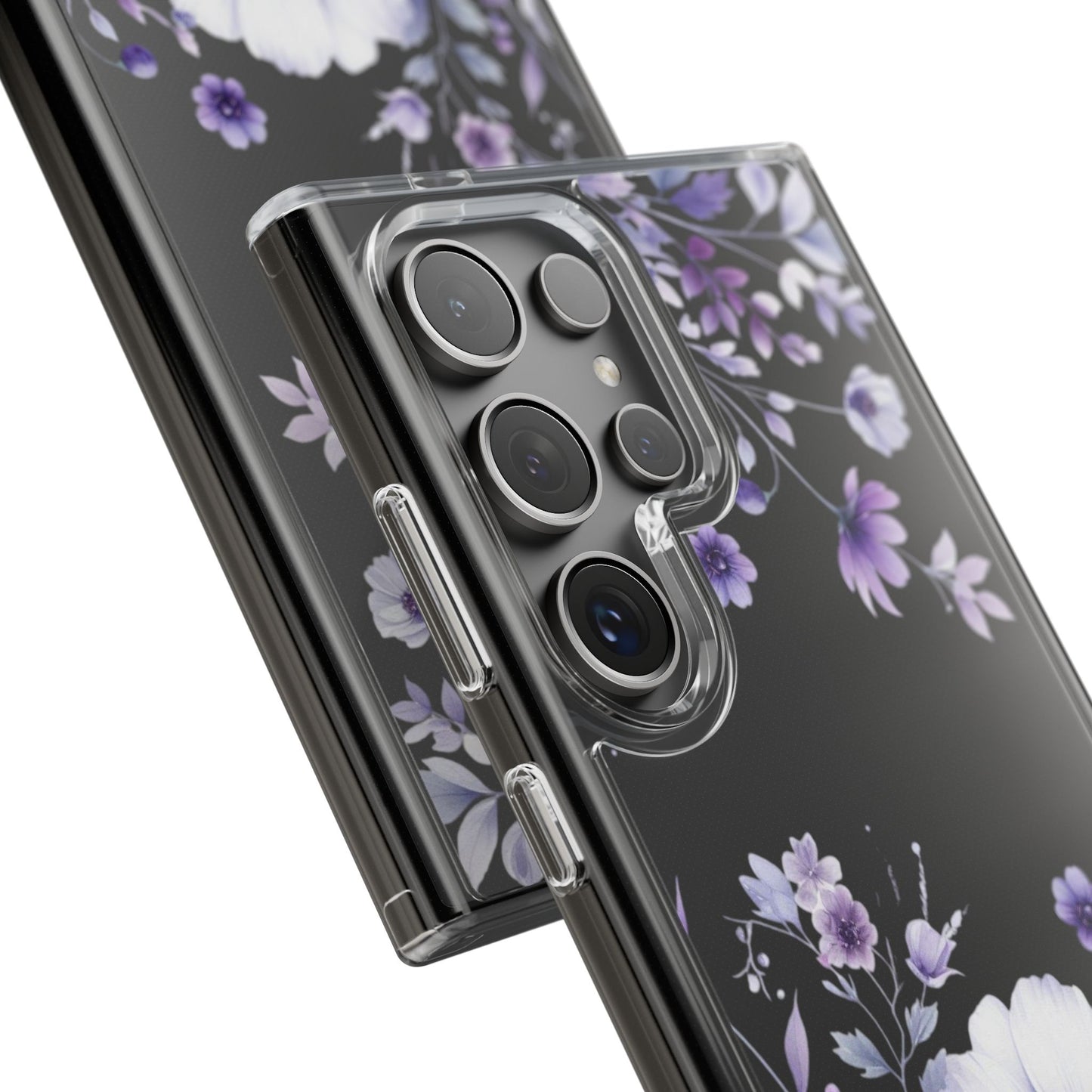Clear Purple Flower Phone Case