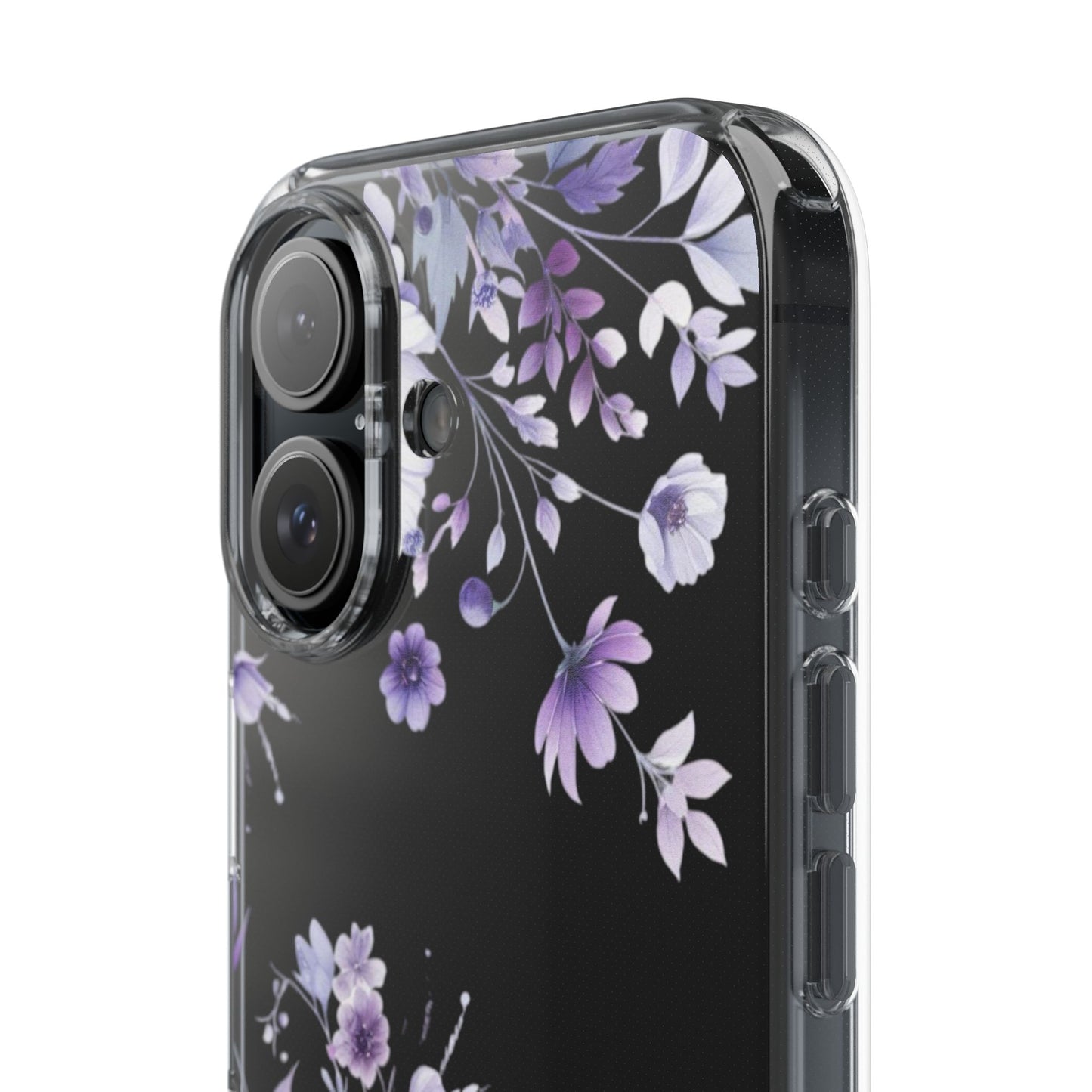 Clear Purple Flower Phone Case
