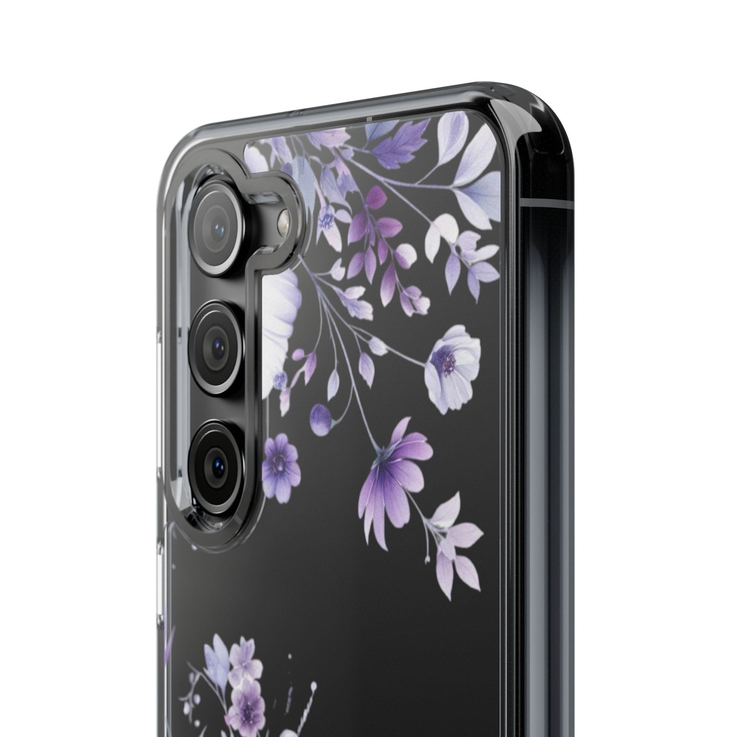 Clear Purple Flower Phone Case
