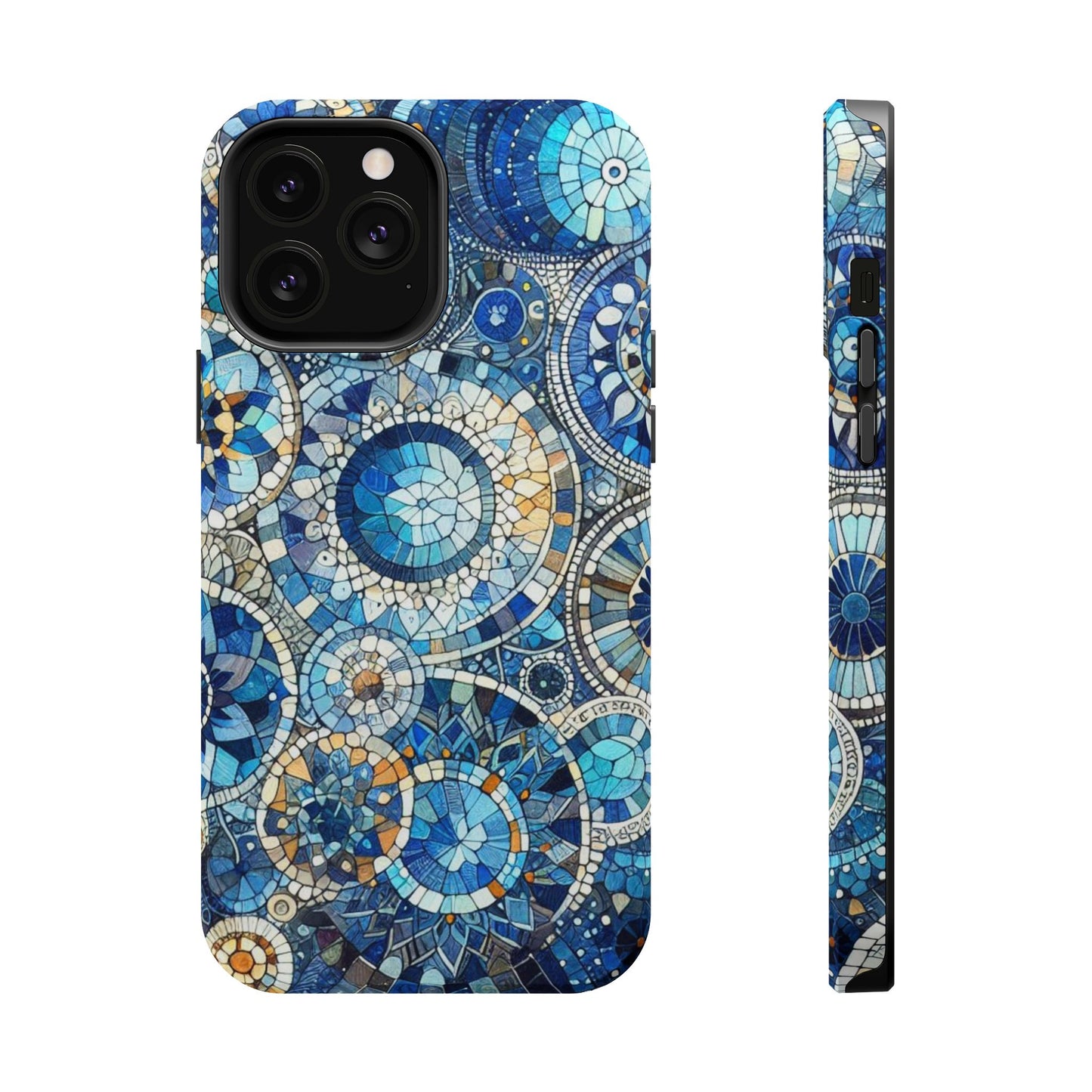 Blue Mosaic Phone Case Magnetic