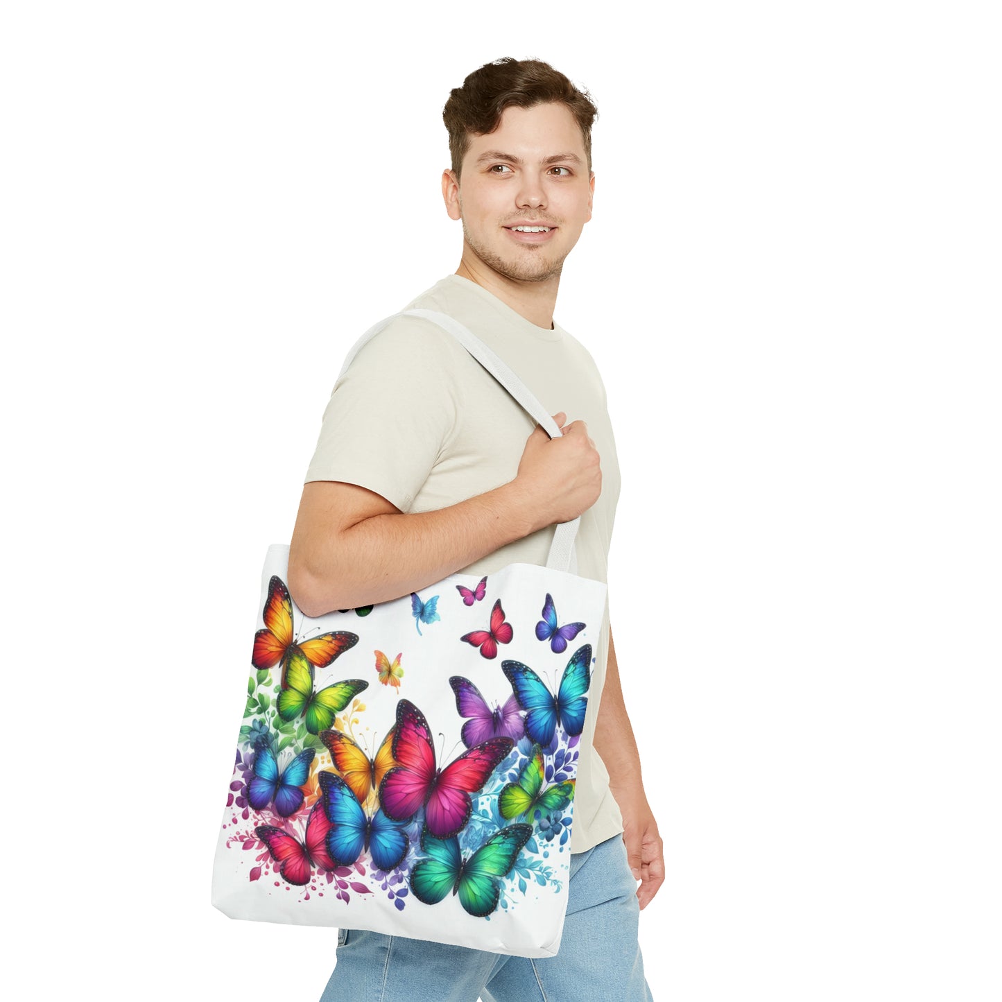Rainbow Butterfly Tote Bag