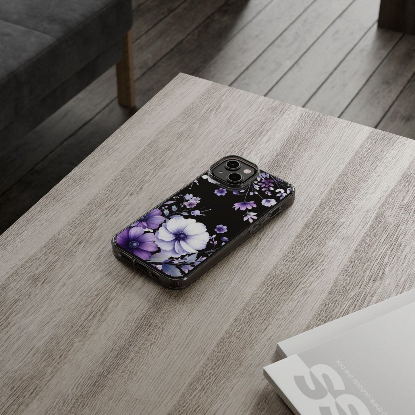 Clear Purple Flower Phone Case